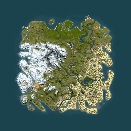 Rust map seed 1409066440, 5250x5250m top-down preview