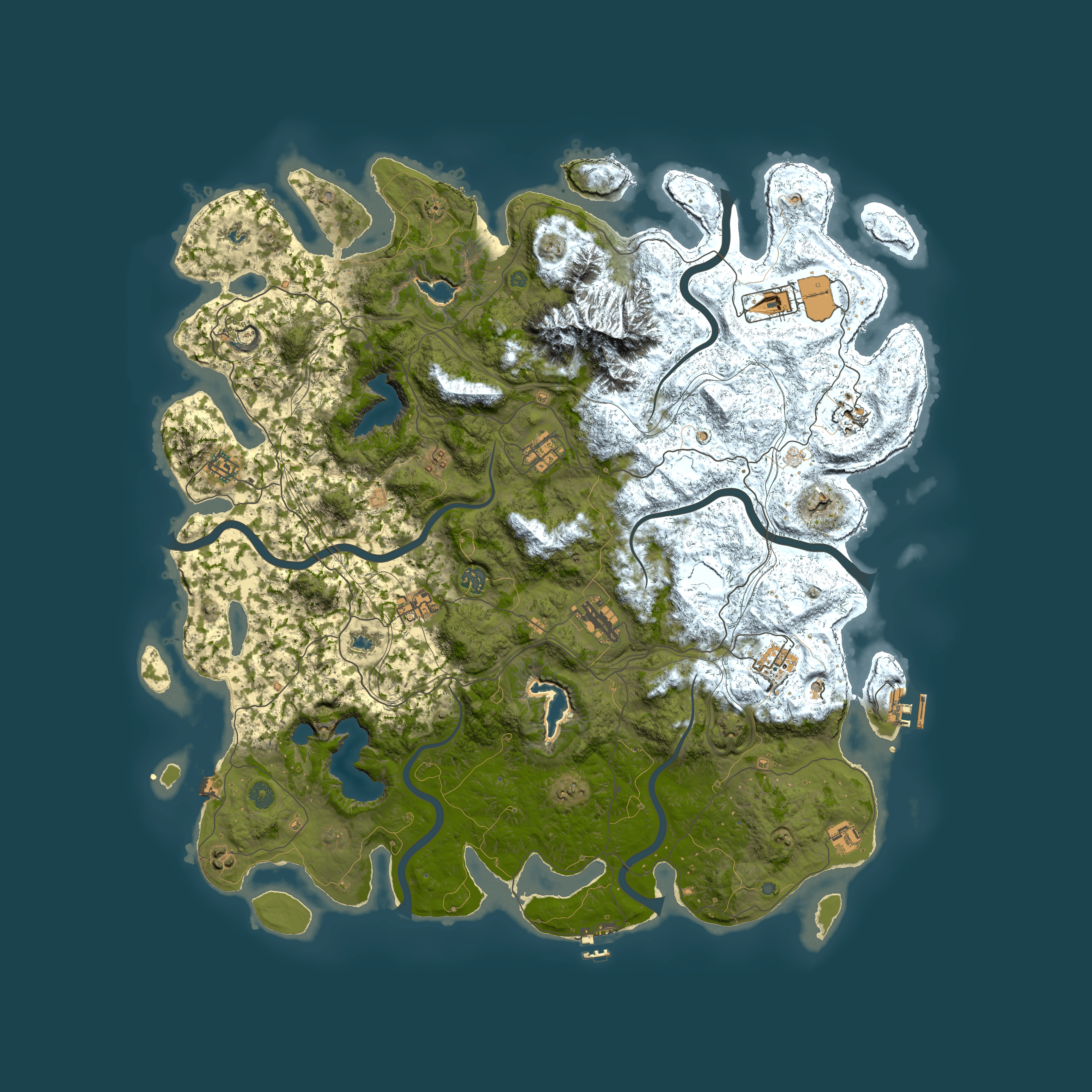 Full top-down render of Rust map seed 1477402247, 5150x5150m