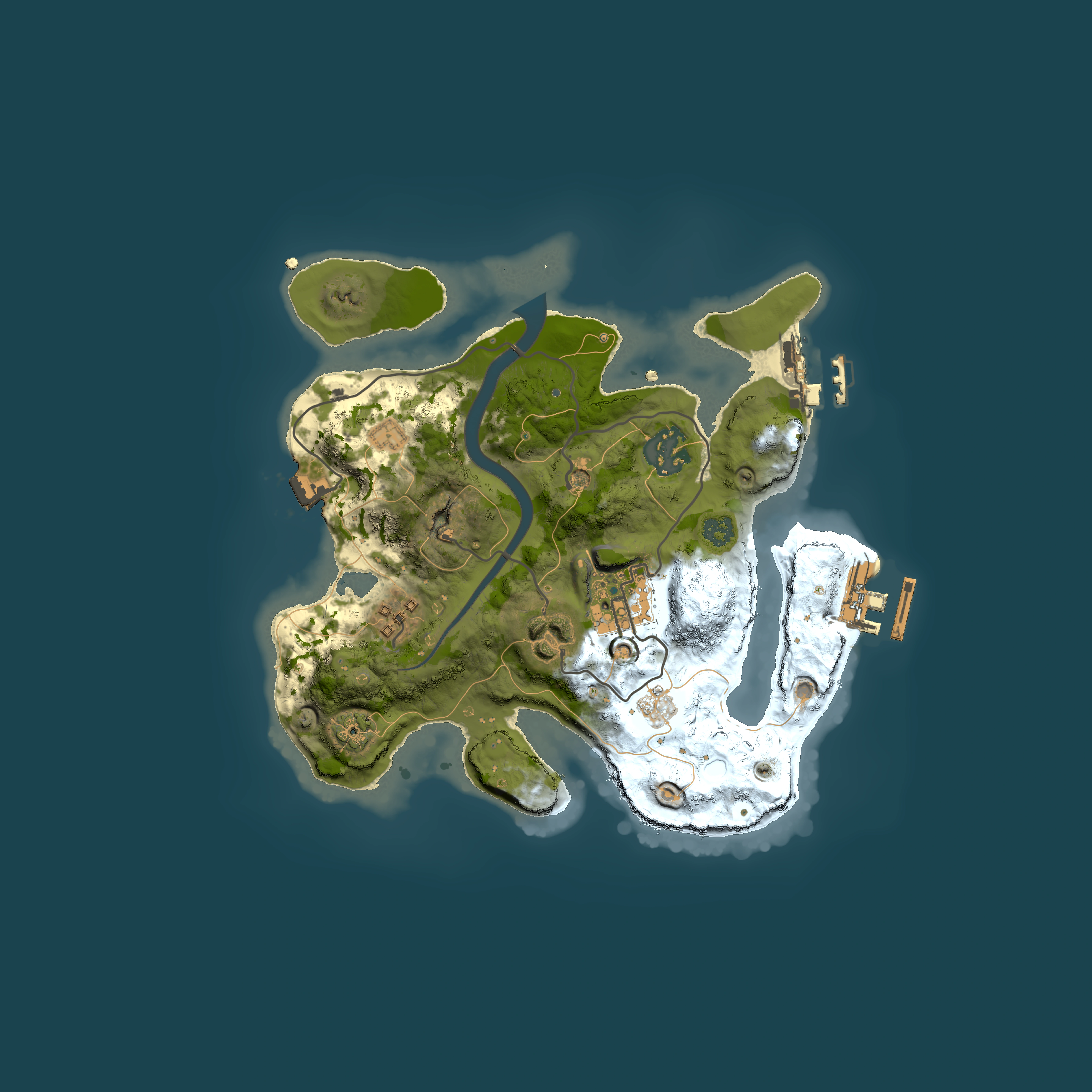 Full top-down render of Rust map seed 1932305019, 2500x2500m