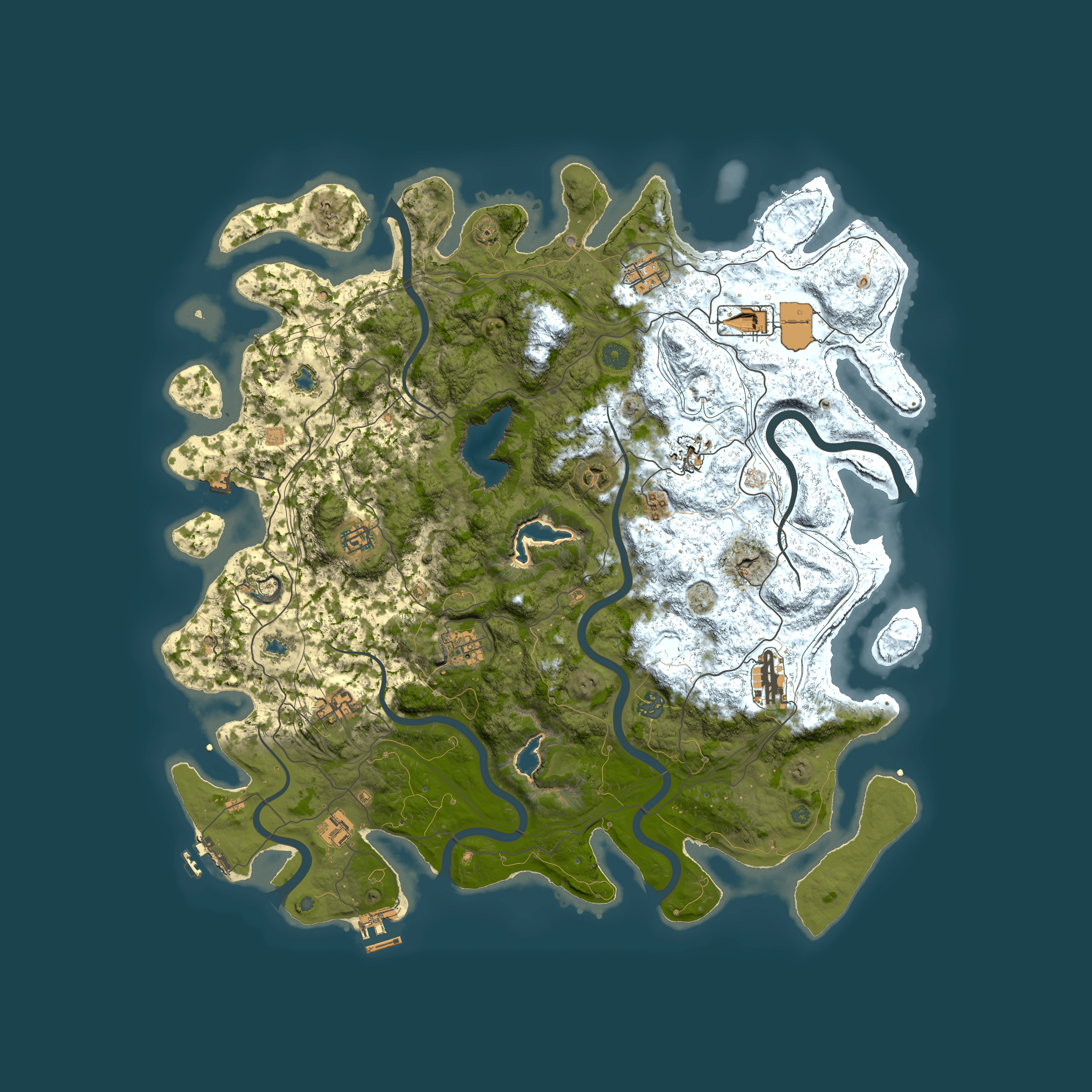 Full top-down render of Rust map seed 1232732685, 4750x4750m