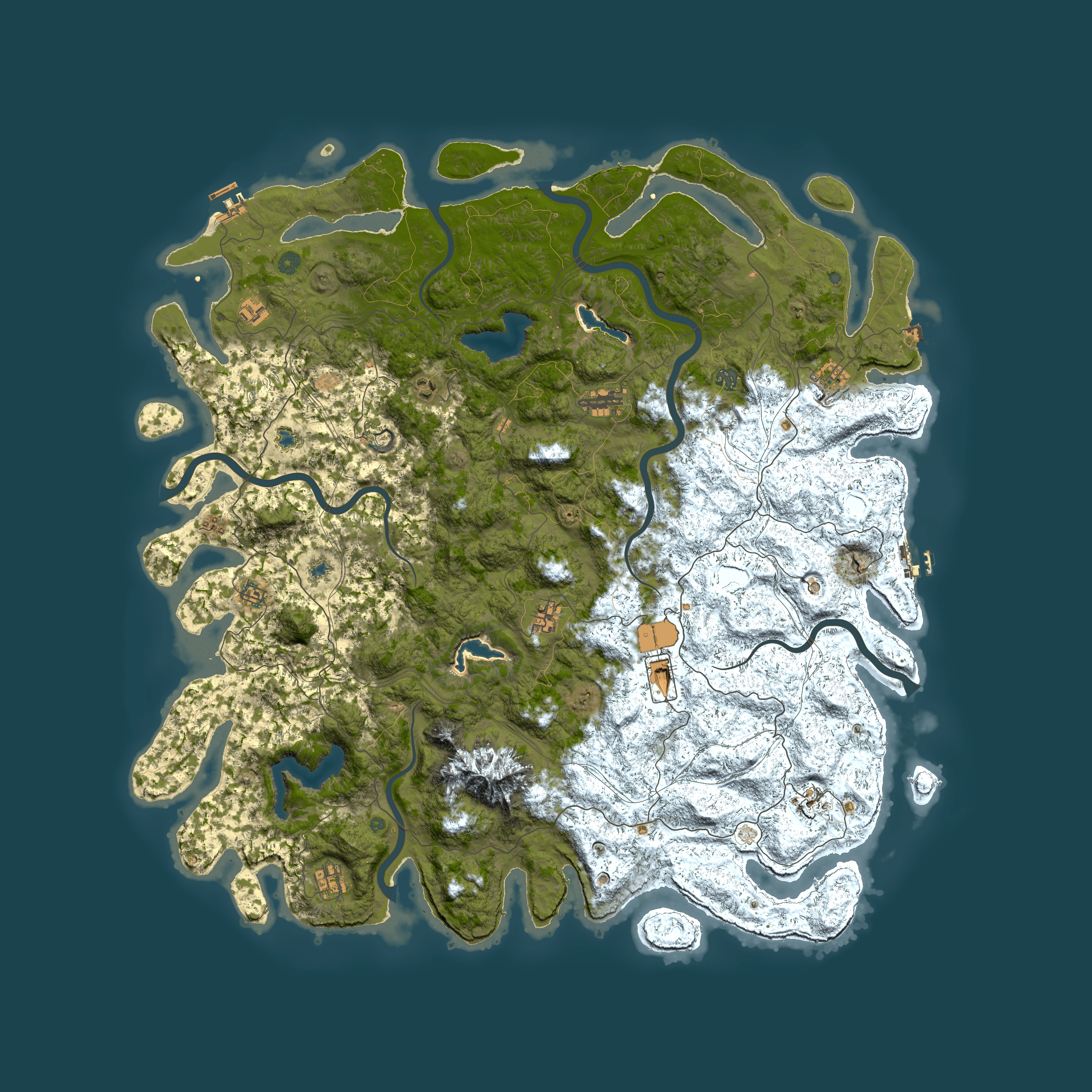 Full top-down render of Rust map seed 1985842304, 5800x5800m