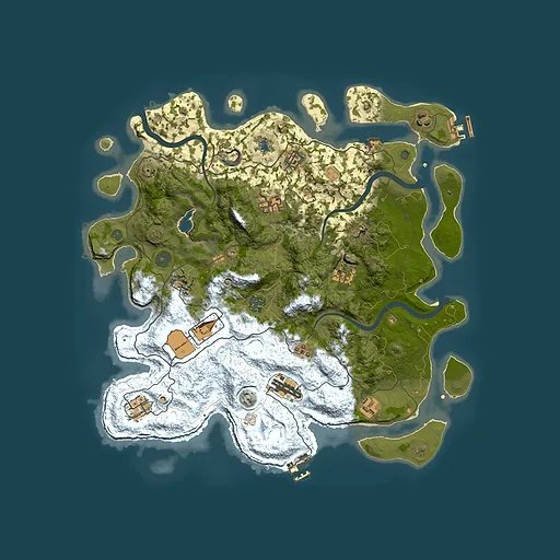 Rust map seed 2128991105, 4000x4000m top-down preview
