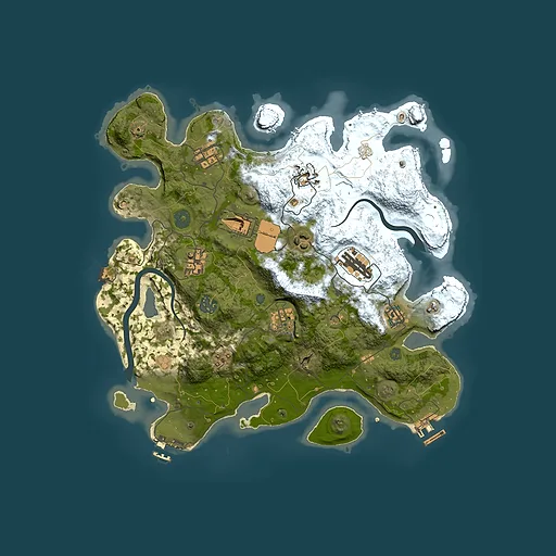 Rust map seed 232532435, 3500x3500m top-down preview