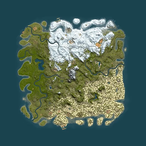 Rust map seed 2070779629, 6000x6000m top-down preview