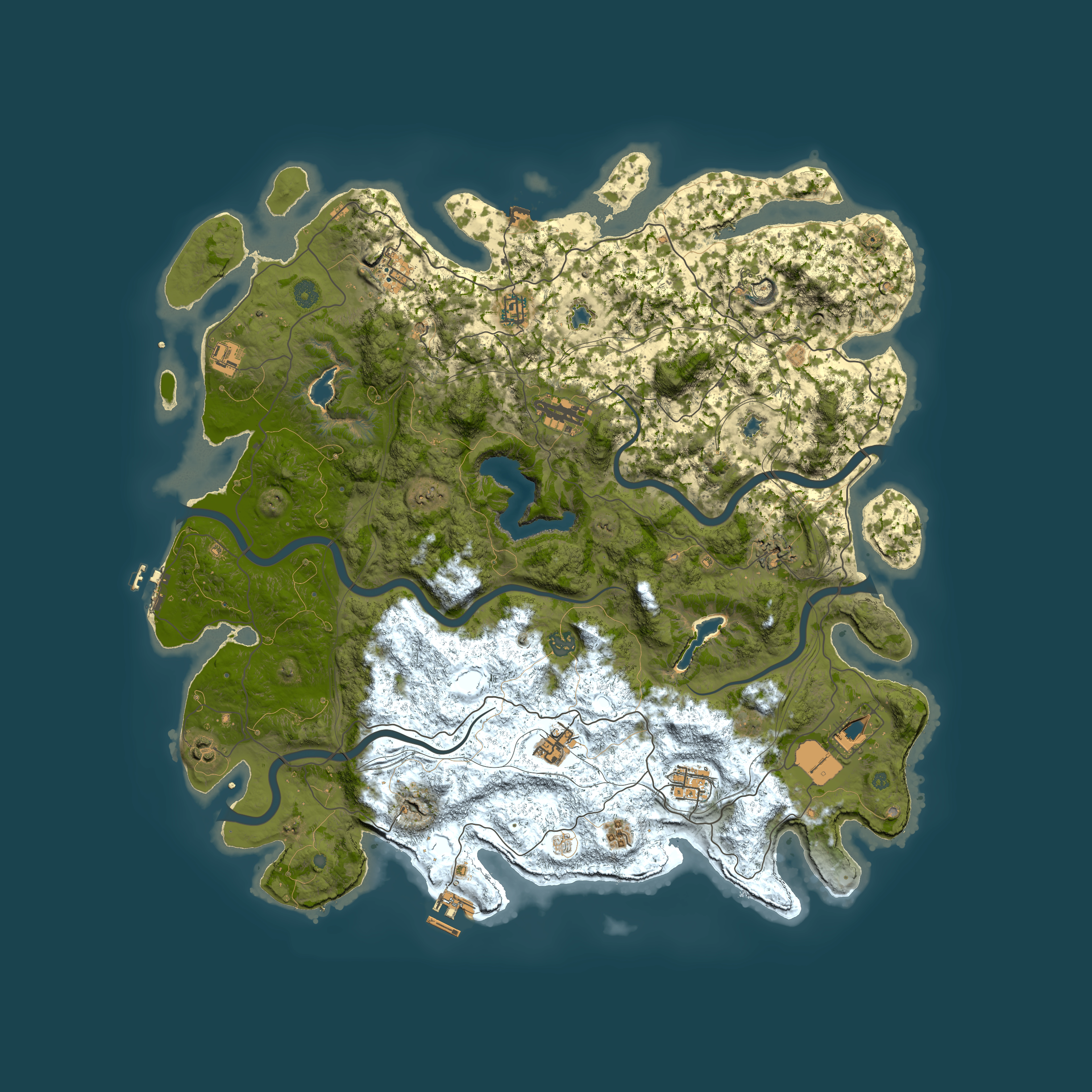 Full top-down render of Rust map seed 854522331, 4950x4950m