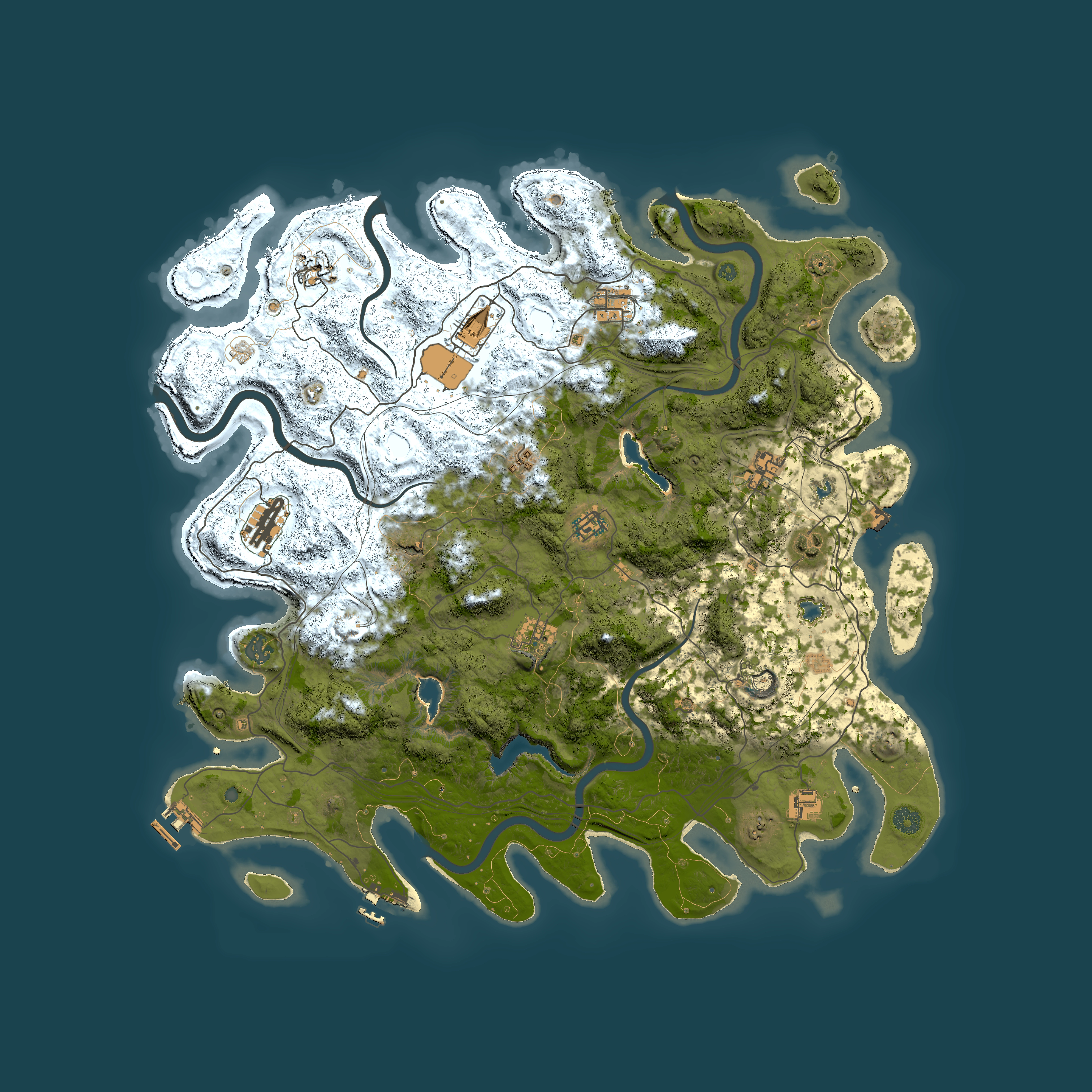 Full top-down render of Rust map seed 1303892257, 4700x4700m