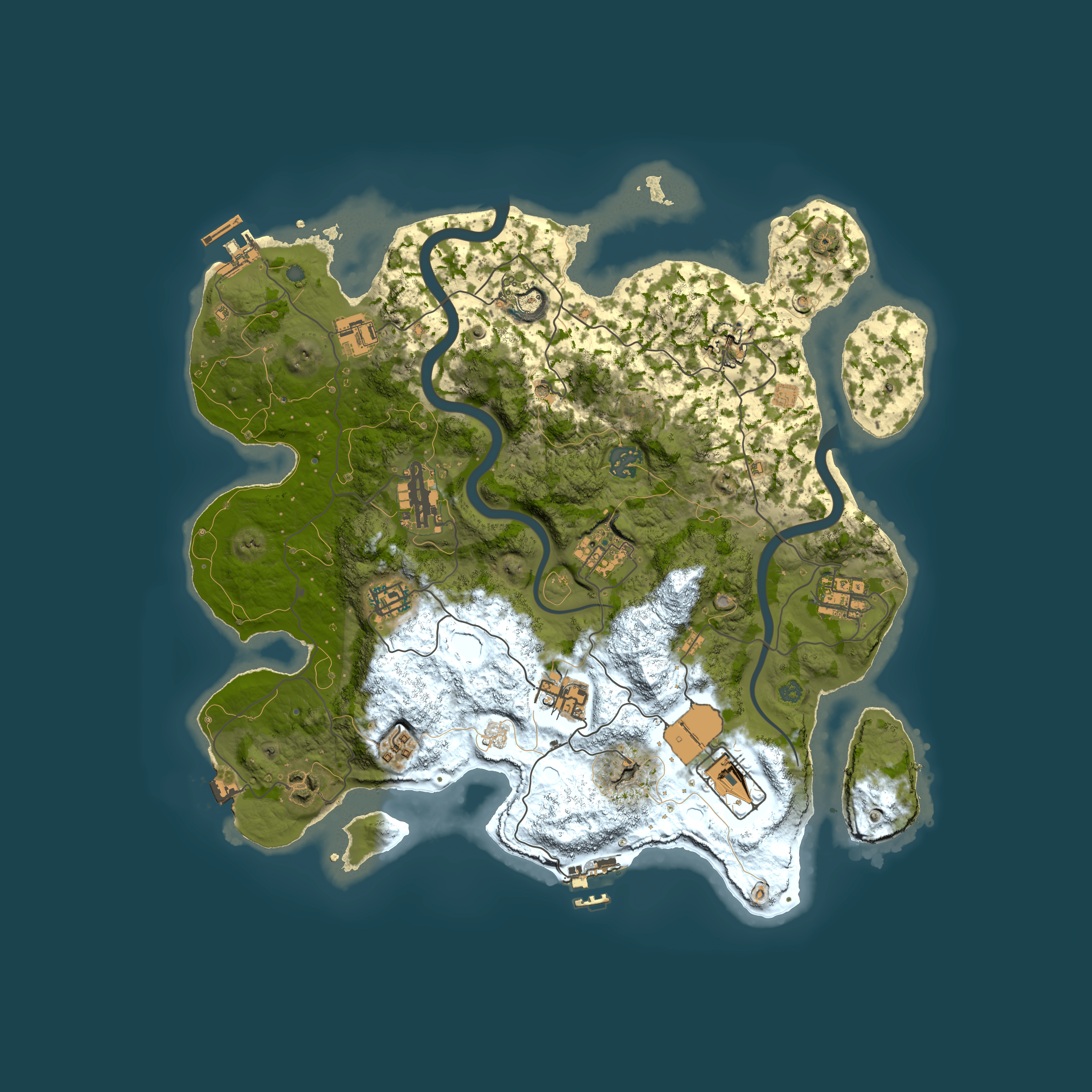 Full top-down render of Rust map seed 1101715110, 3750x3750m