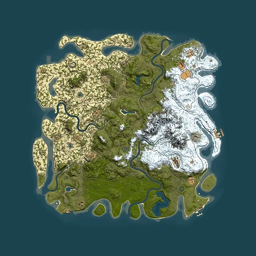Rust map seed 607792728, 5350x5350m top-down preview