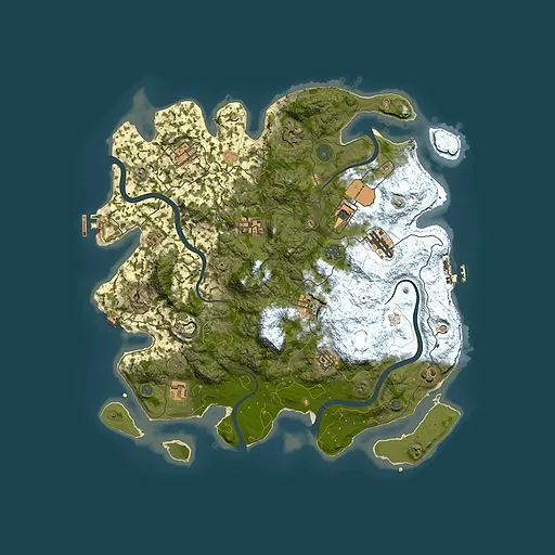 Rust map seed 1404501097, 3950x3950m top-down preview
