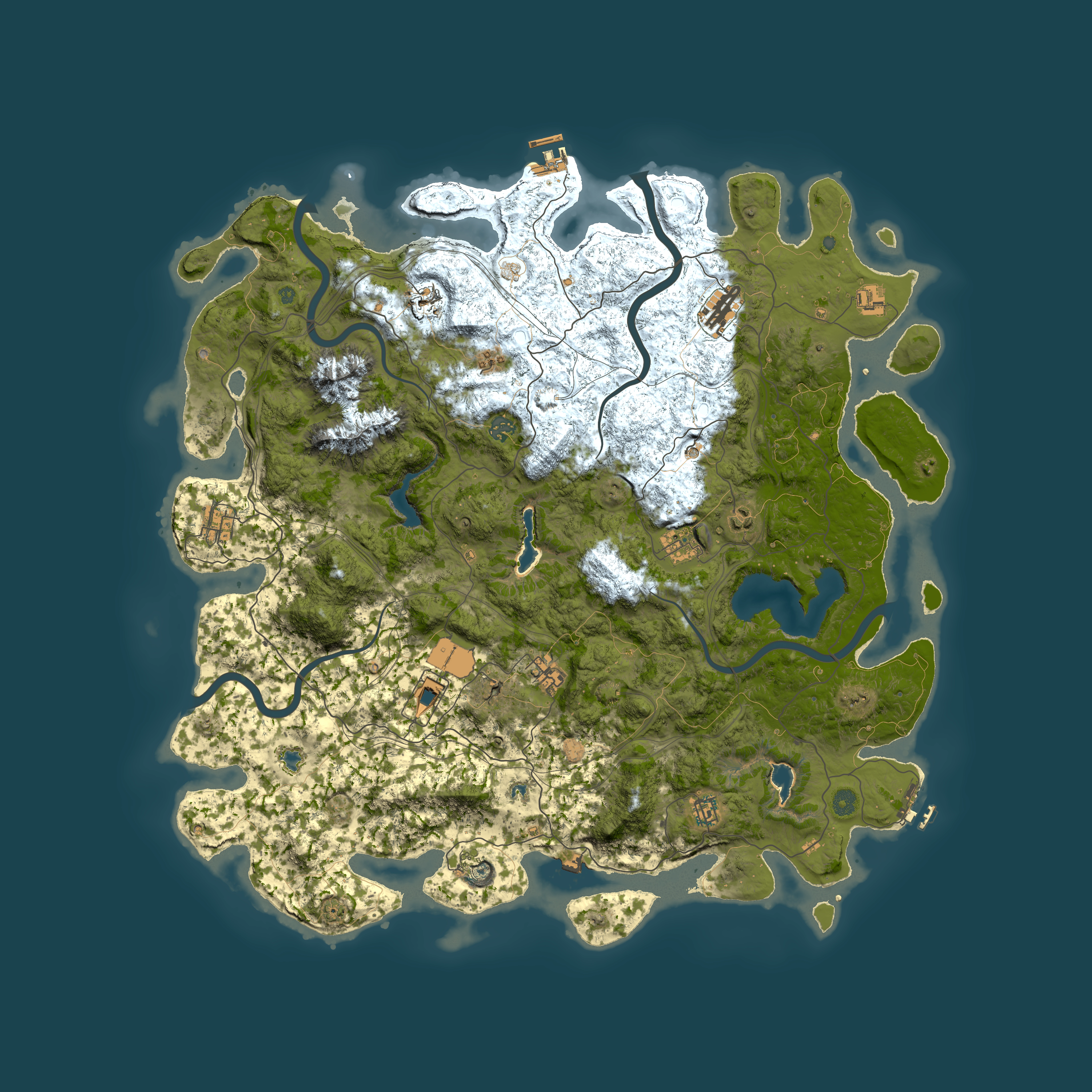 Full top-down render of Rust map seed 1202023813, 5150x5150m