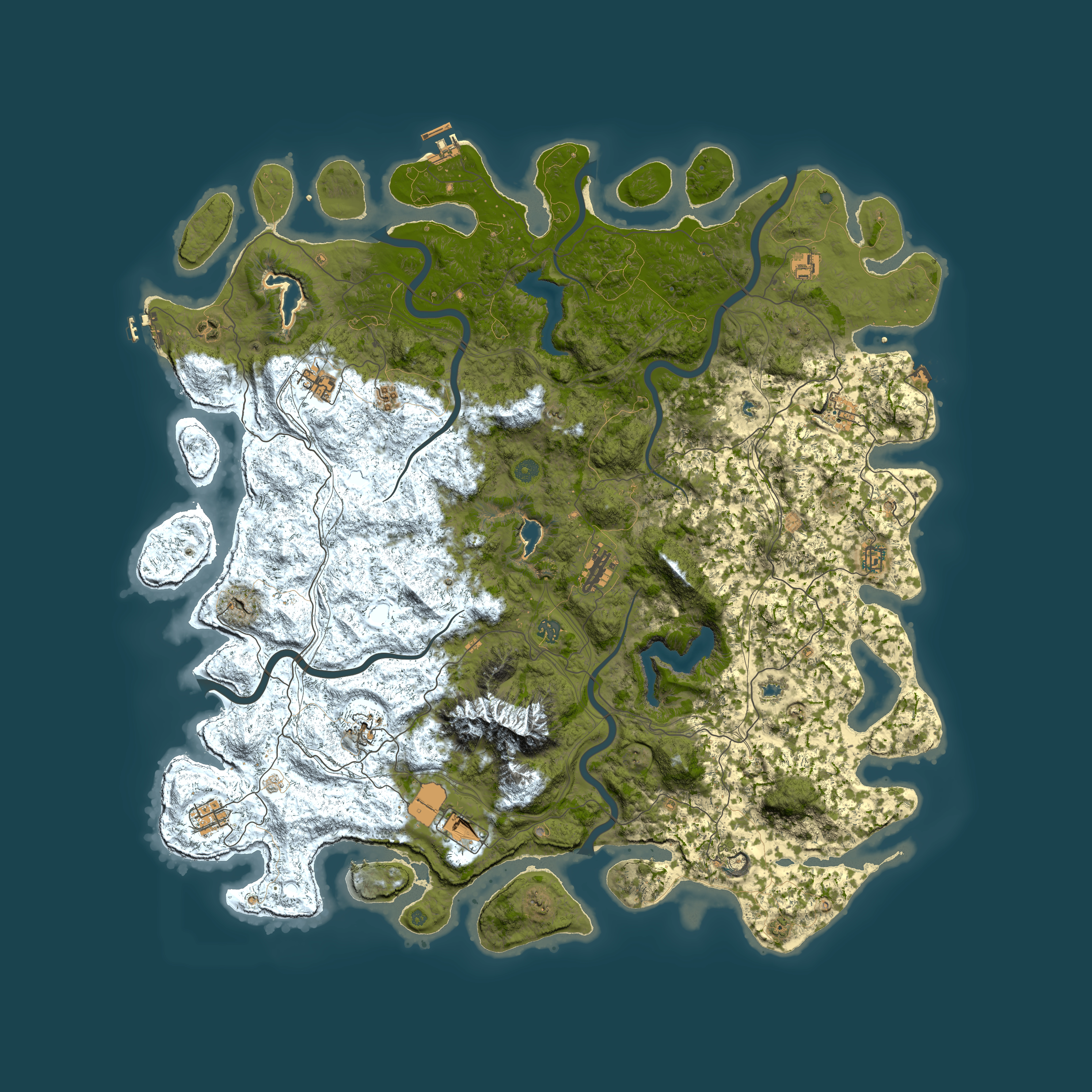 Full top-down render of Rust map seed 582909893, 5600x5600m