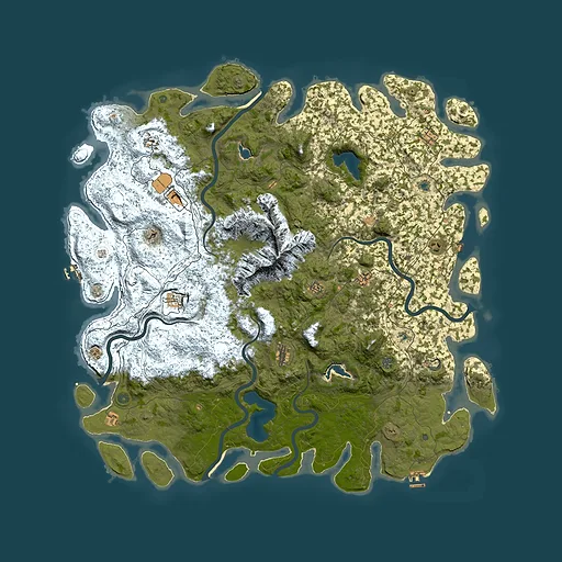 Rust map seed 918770708, 6000x6000m top-down preview