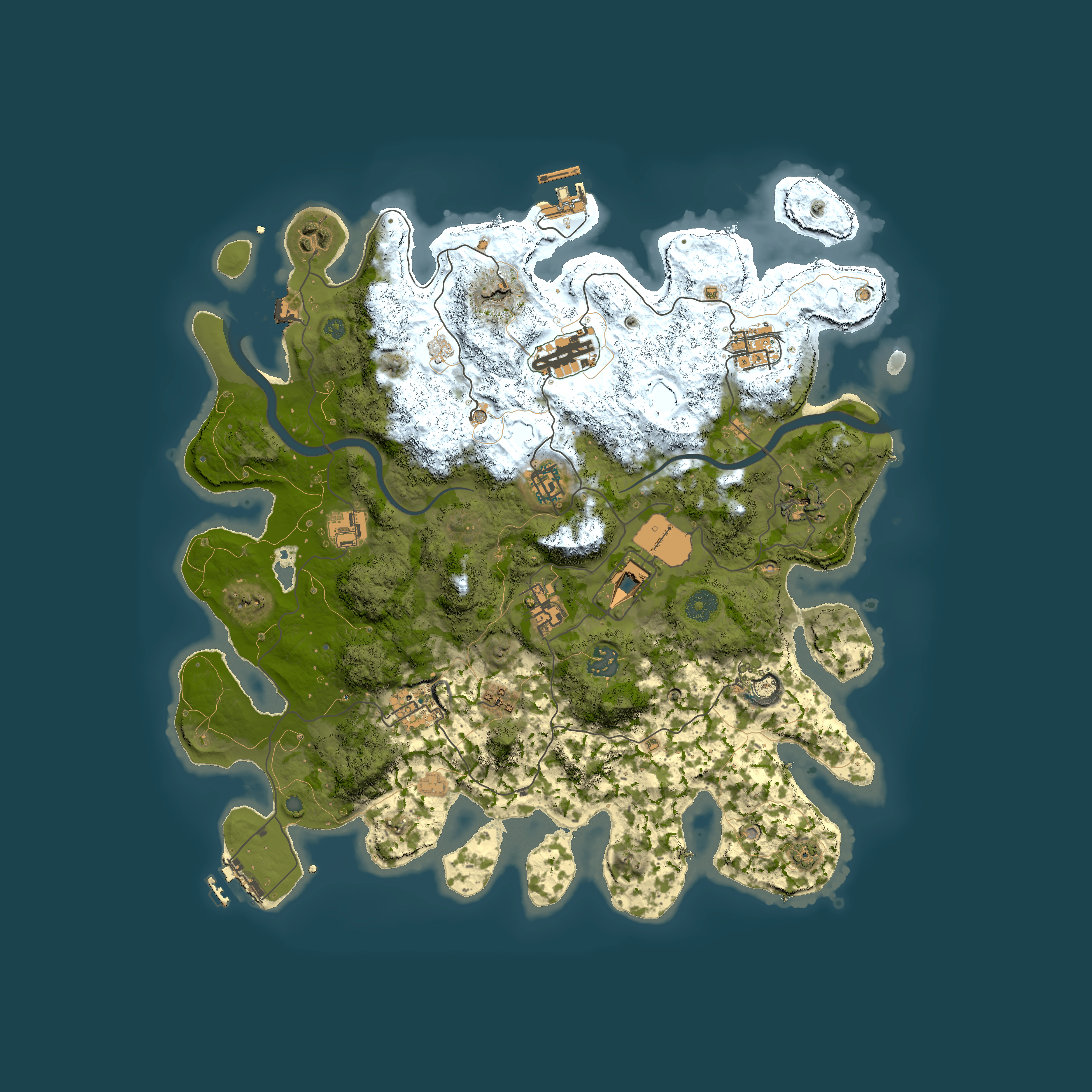 Full top-down render of Rust map seed 549556975, 3950x3950m