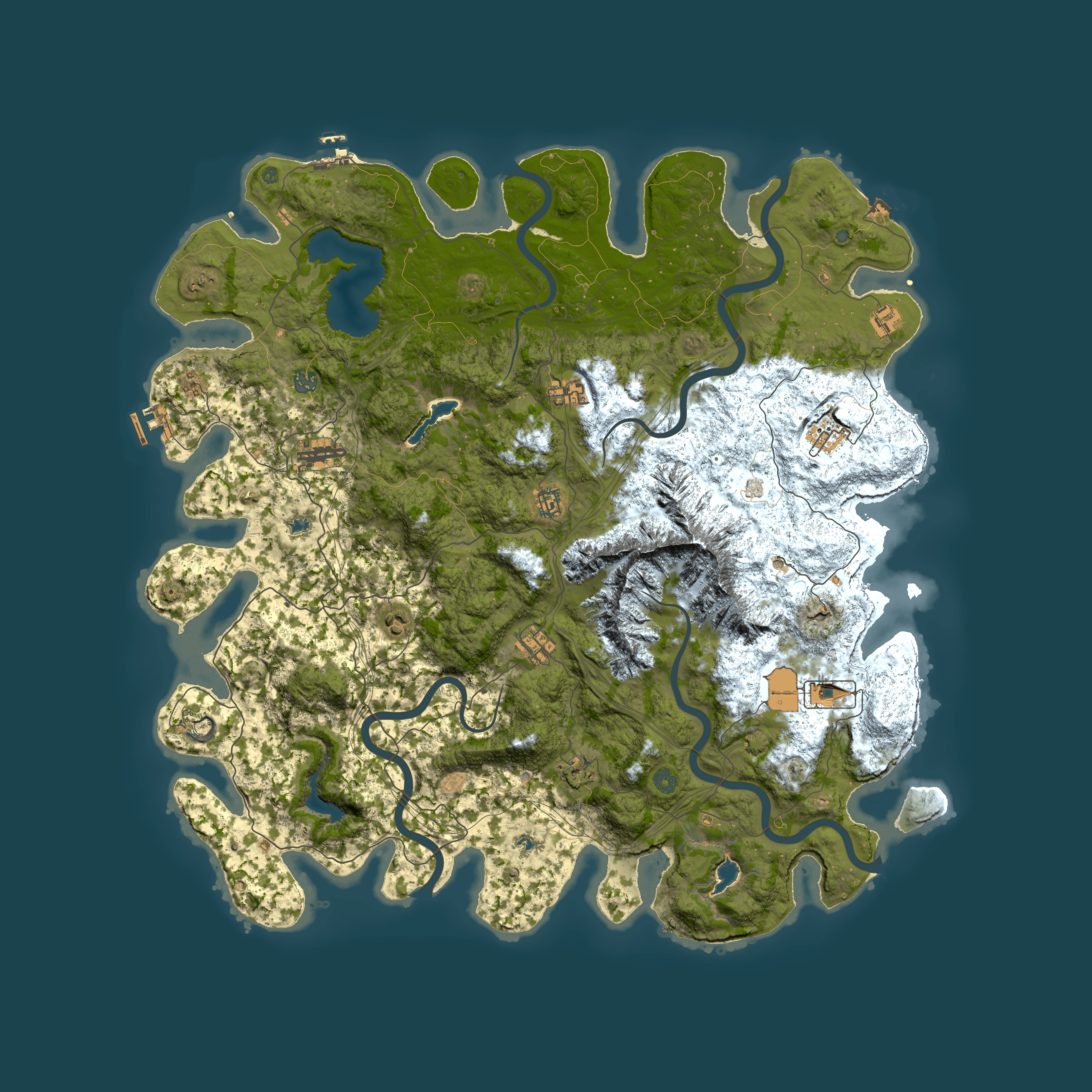 Full top-down render of Rust map seed 1727154575, 5250x5250m