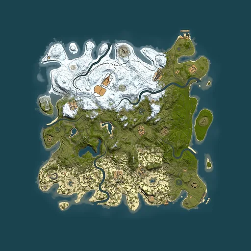 Rust map seed 2125036340, 4550x4550m top-down preview