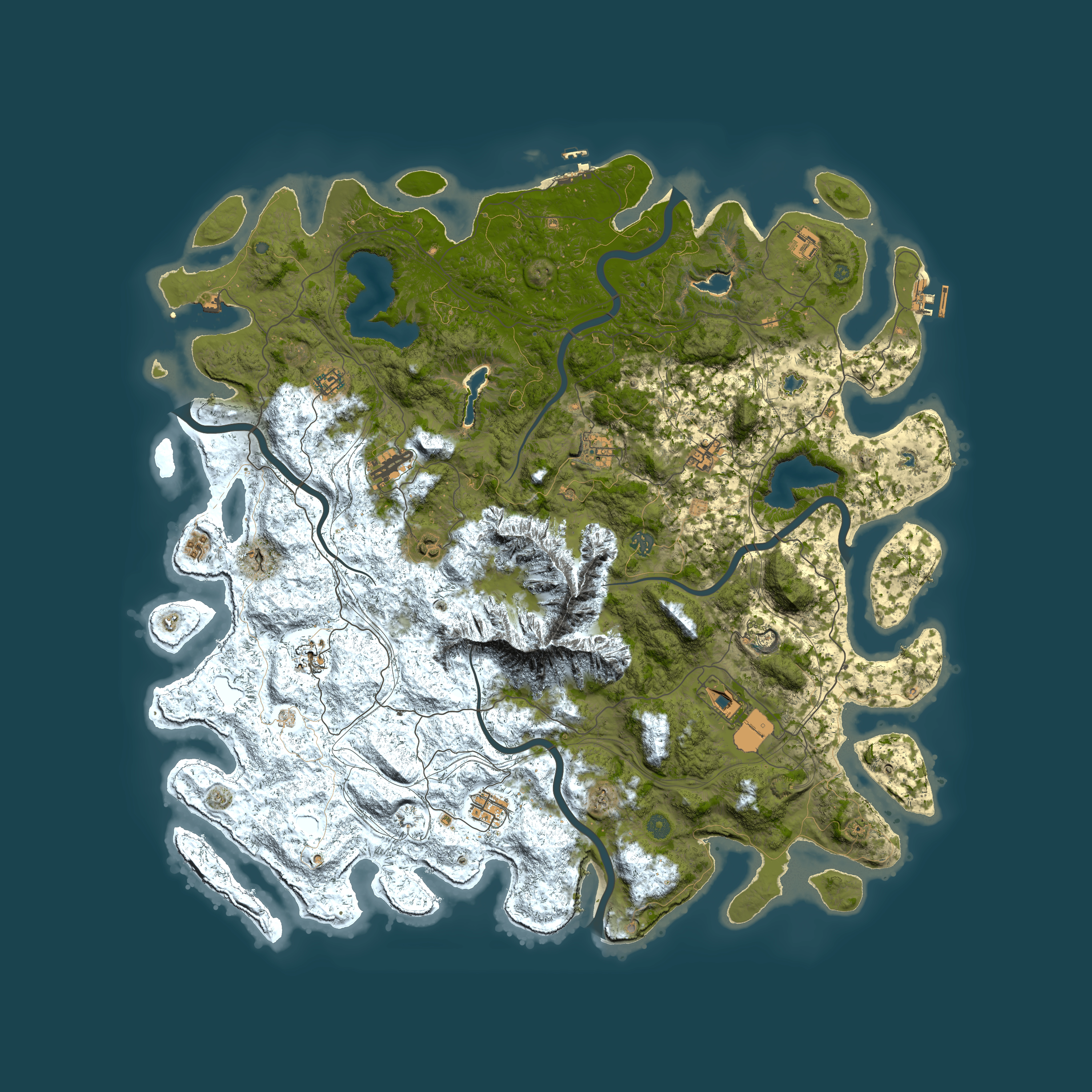 Full top-down render of Rust map seed 31616952, 5500x5500m