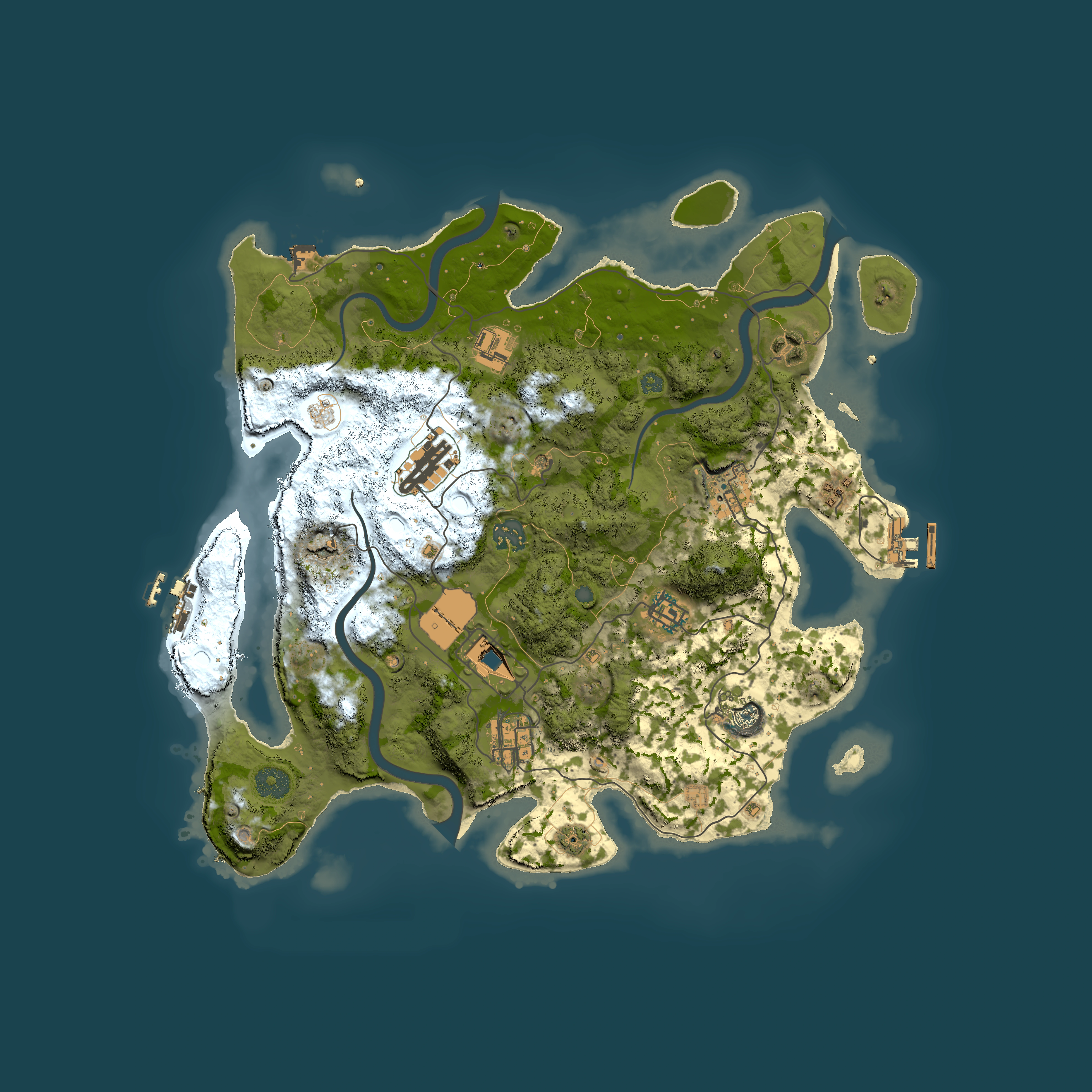 Full top-down render of Rust map seed 2069413954, 3750x3750m