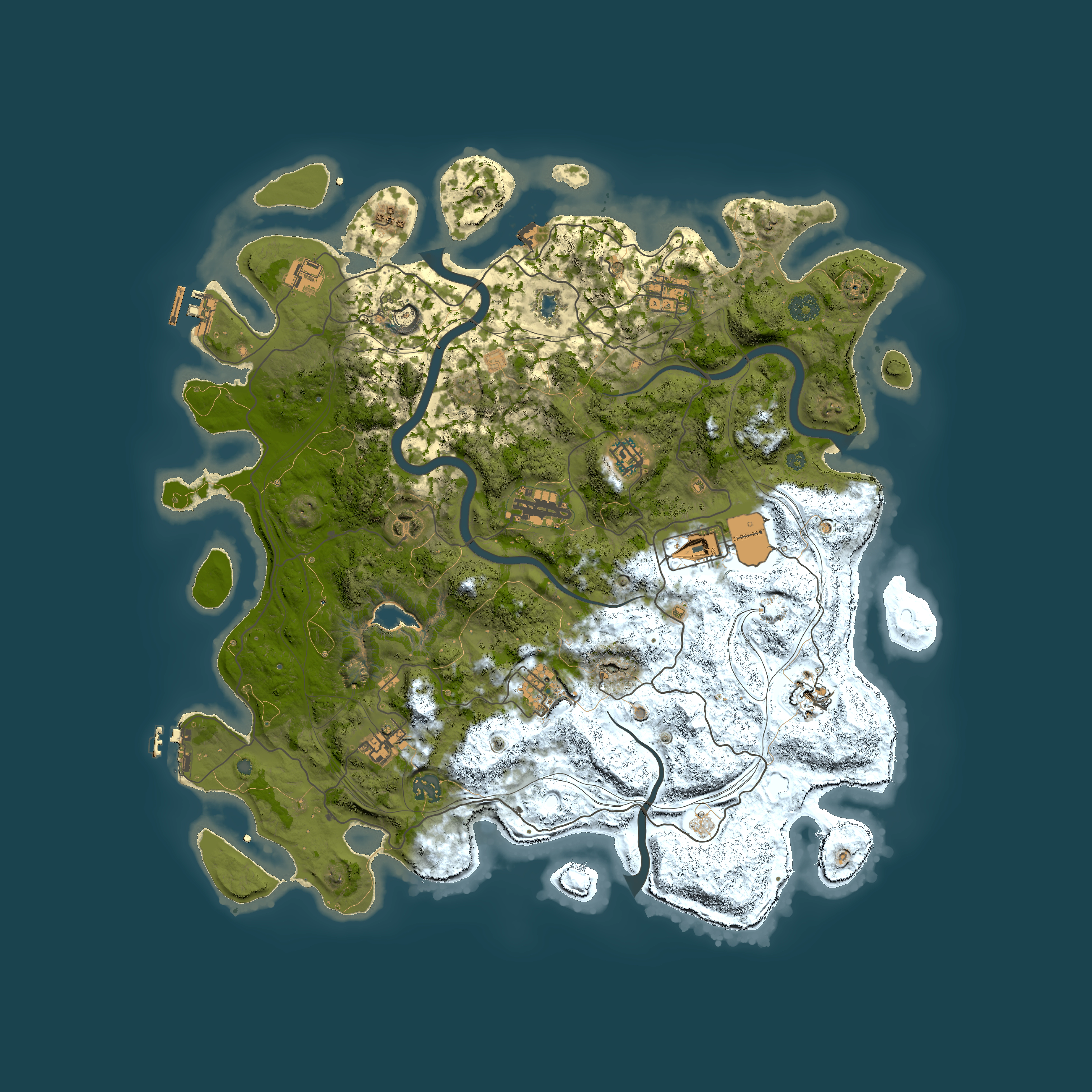 Full top-down render of Rust map seed 1260206840, 4350x4350m