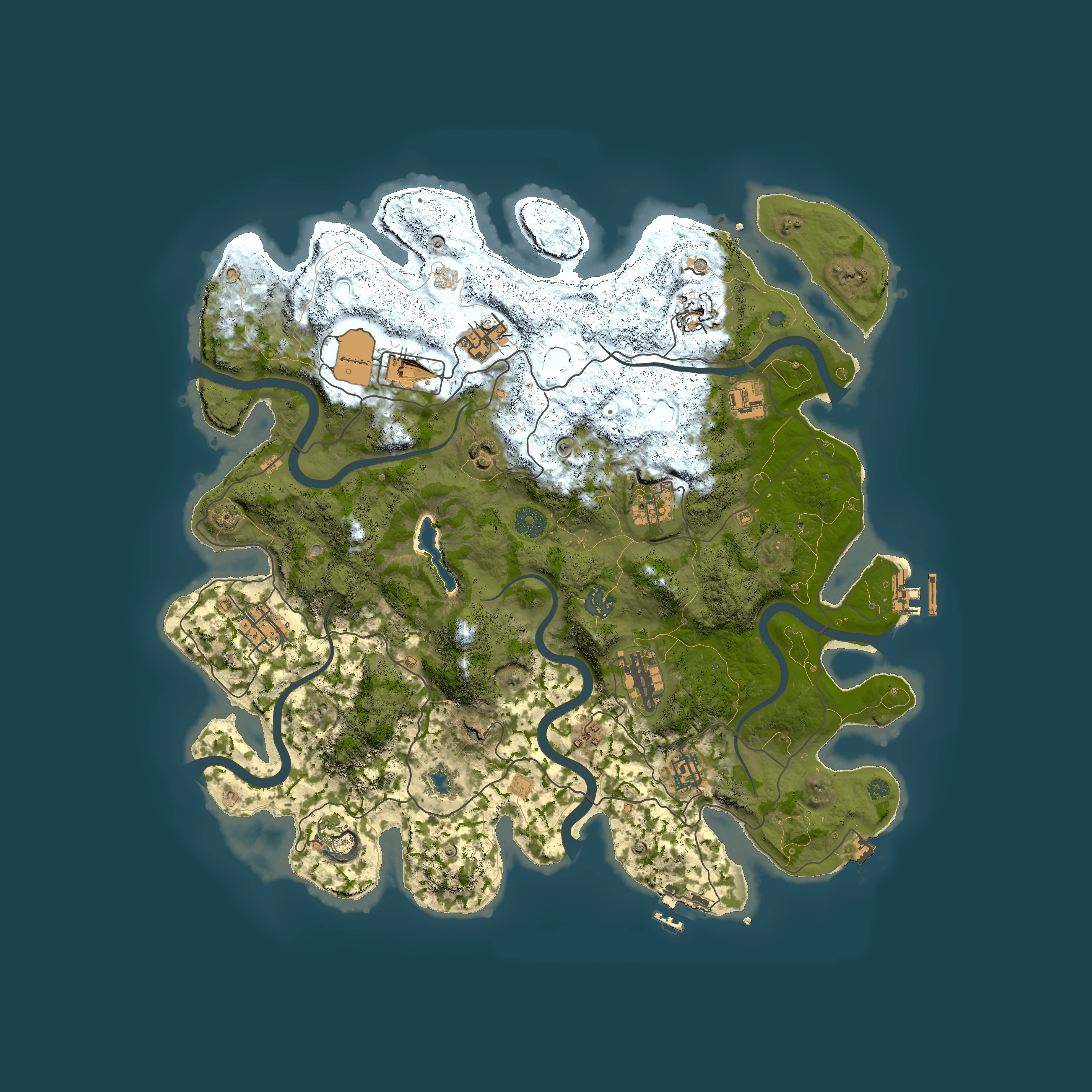 Full top-down render of Rust map seed 1151020989, 4150x4150m