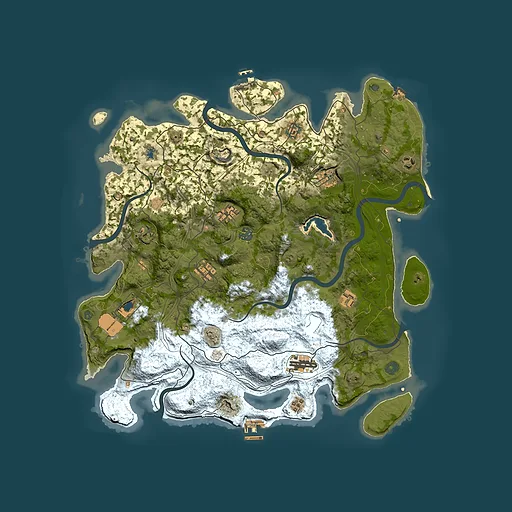 Rust map seed 1352794078, 4400x4400m top-down preview