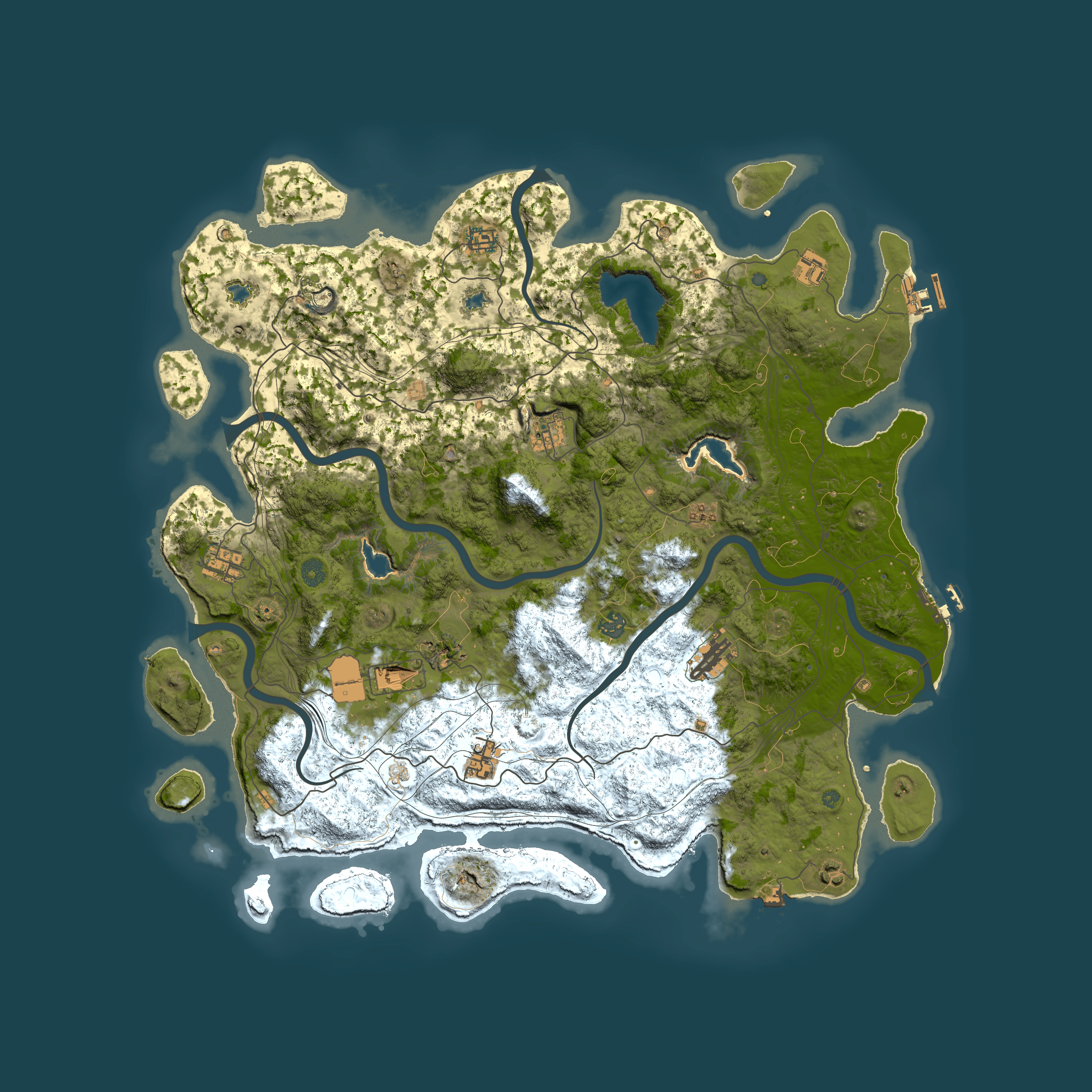 Full top-down render of Rust map seed 19810231, 4900x4900m