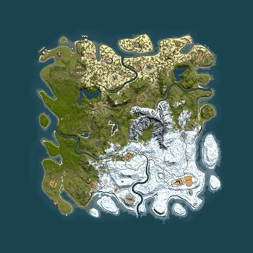 Rust map seed 1384263735, 5100x5100m top-down preview