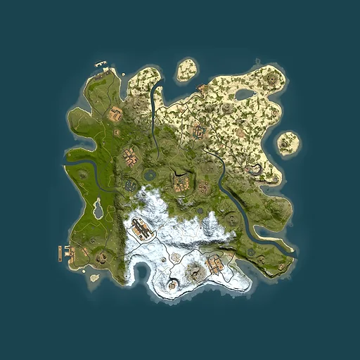 Rust map seed 719658096, 3500x3500m top-down preview