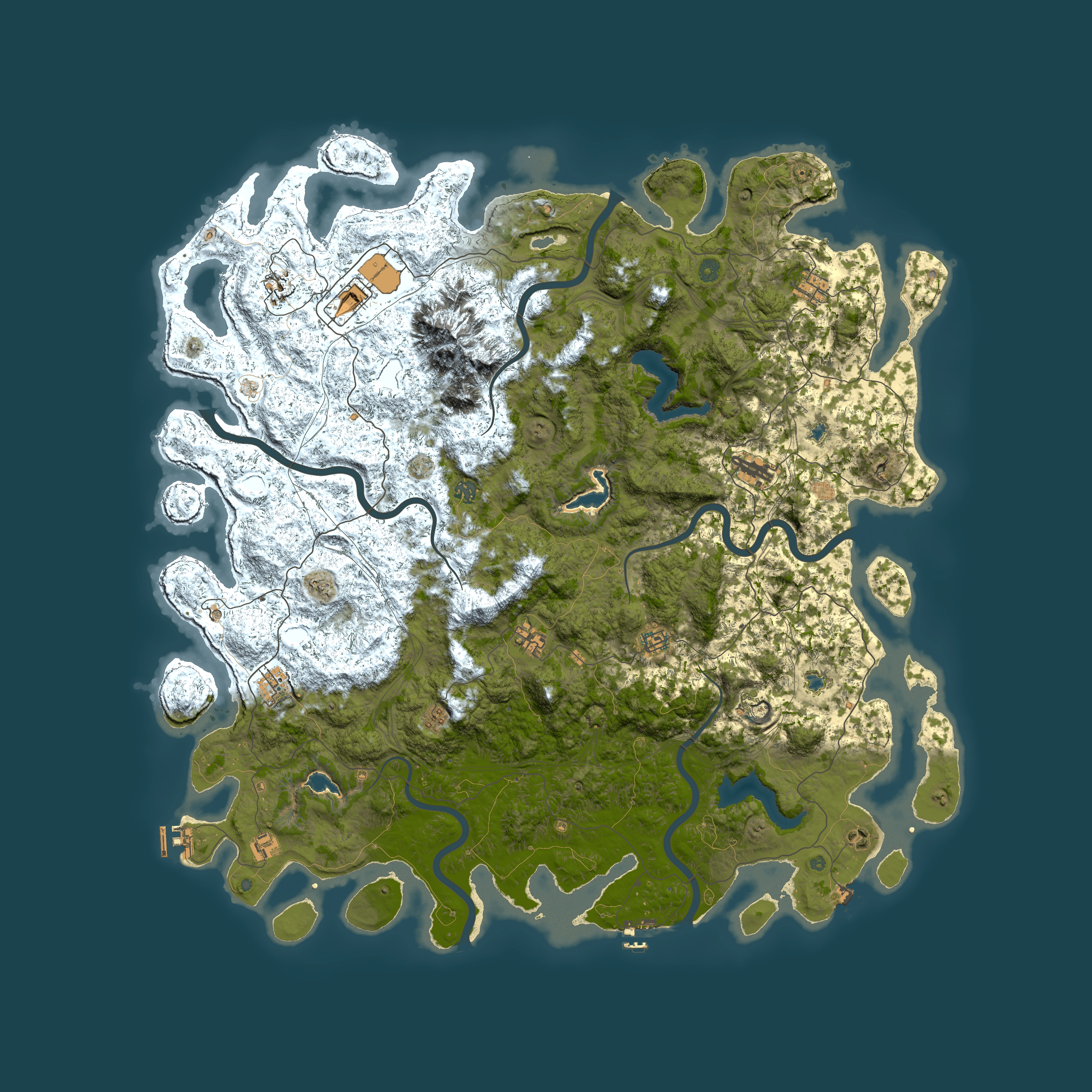Full top-down render of Rust map seed 1374067365, 5750x5750m