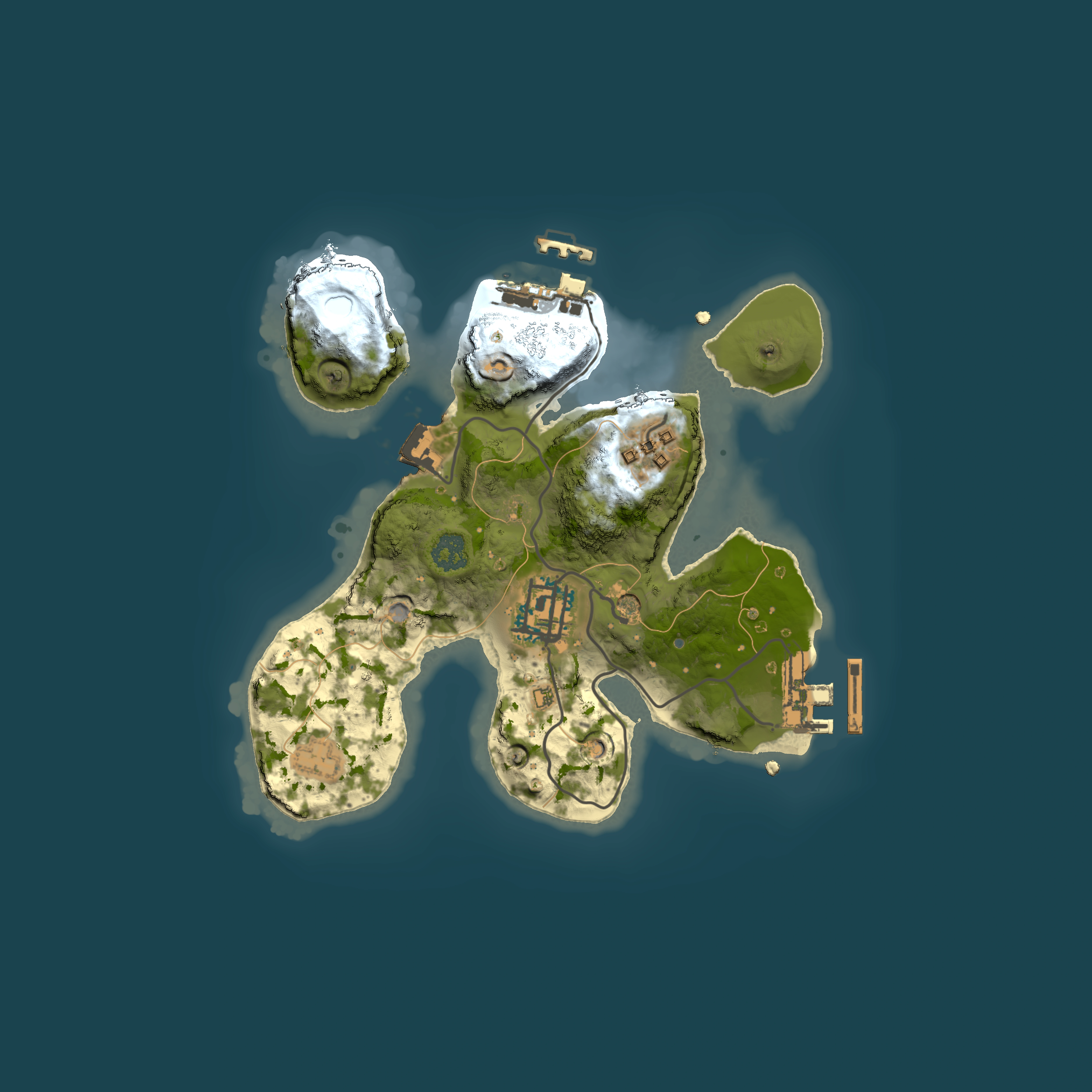 Full top-down render of Rust map seed 1013913309, 2000x2000m