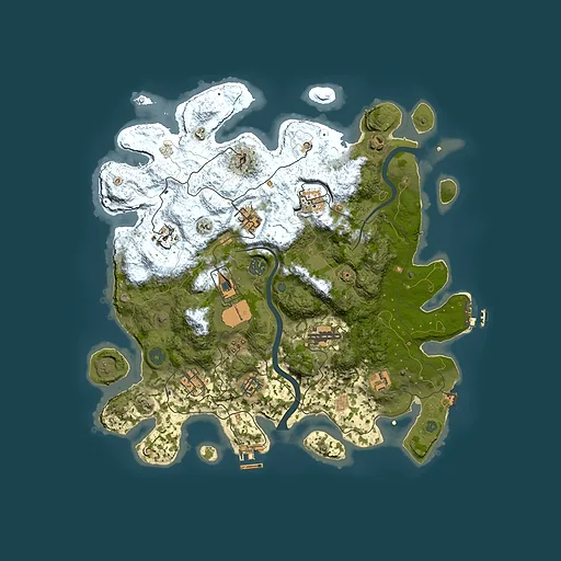 Rust map seed 1686014378, 3850x3850m top-down preview