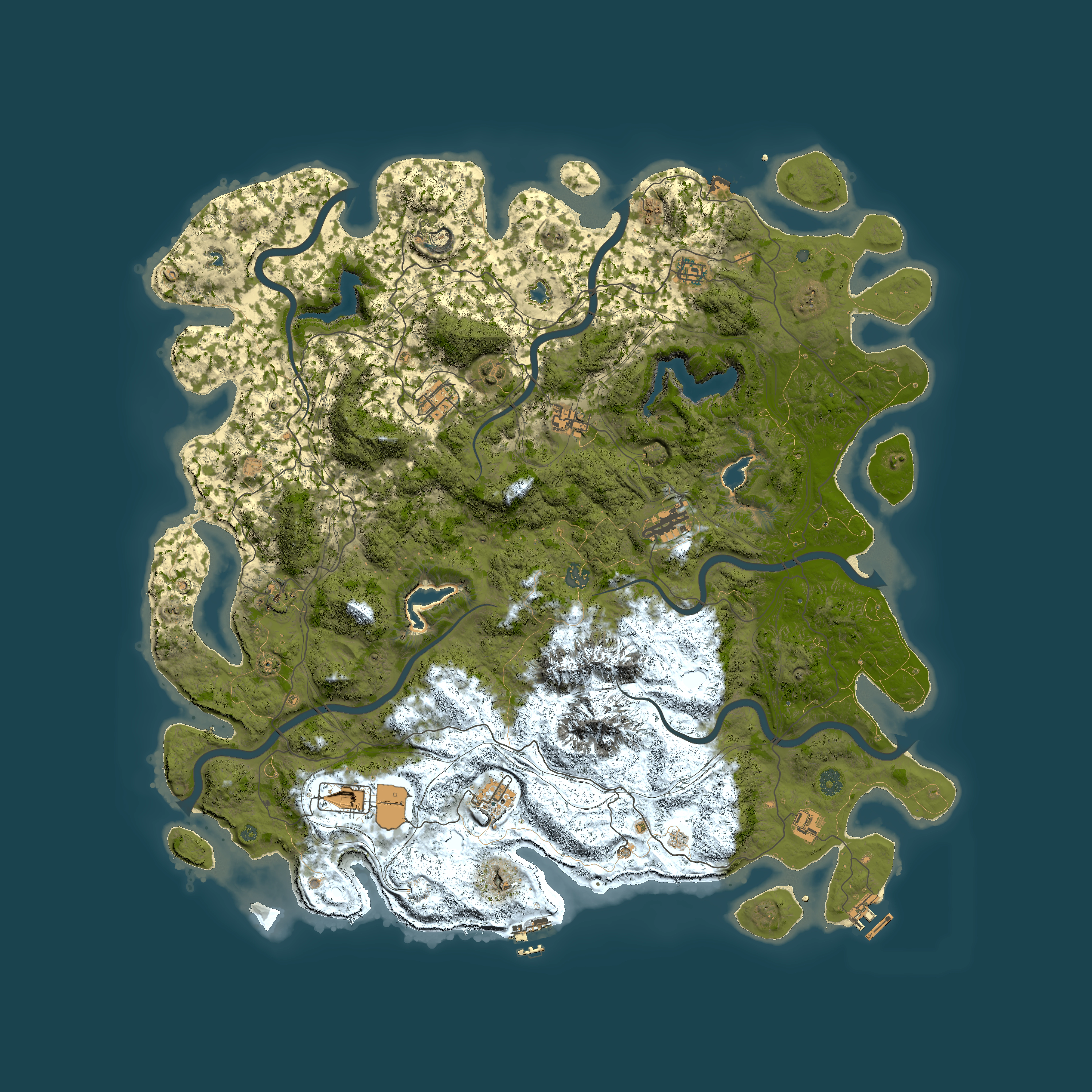 Full top-down render of Rust map seed 720496572, 5250x5250m