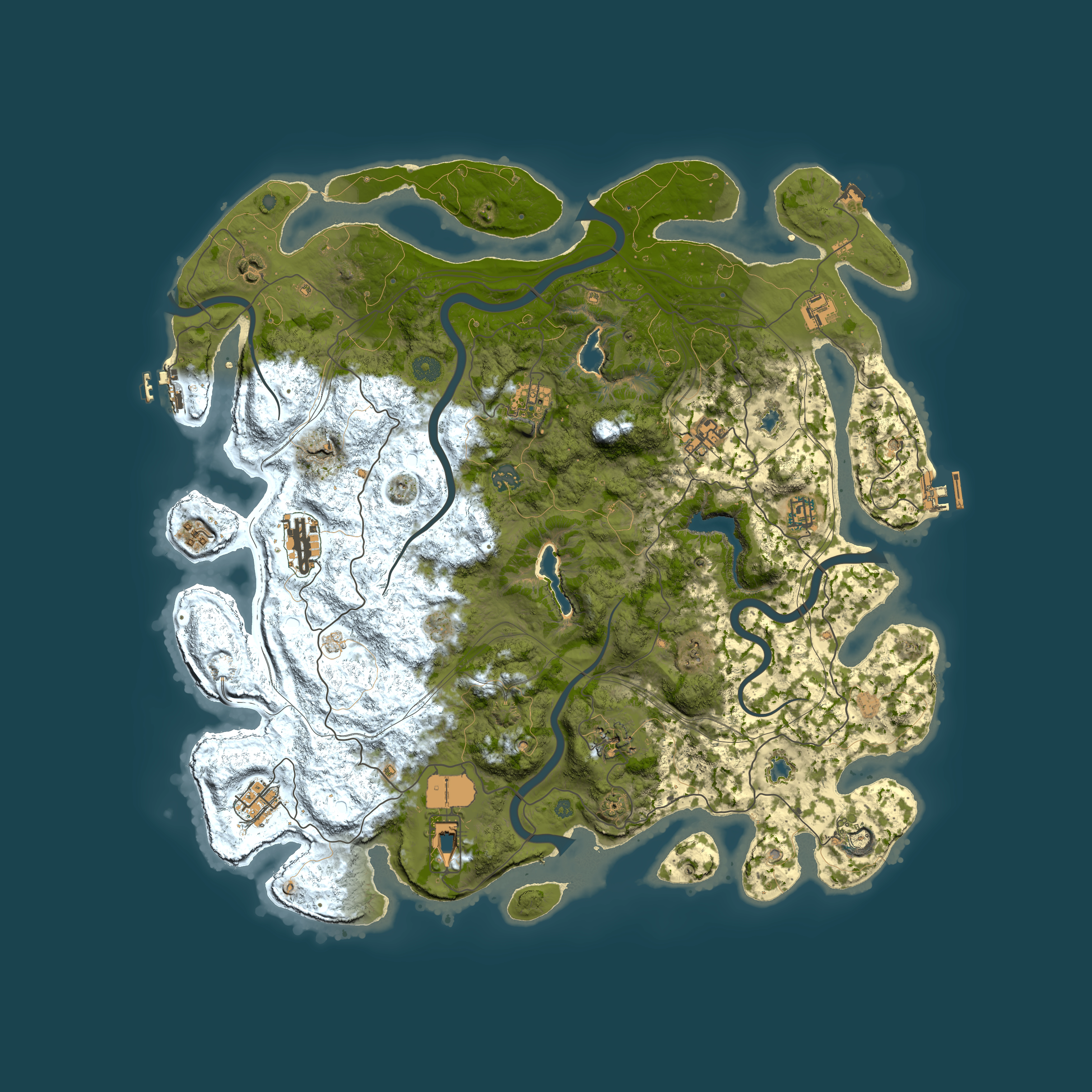 Full top-down render of Rust map seed 1923962086, 4600x4600m