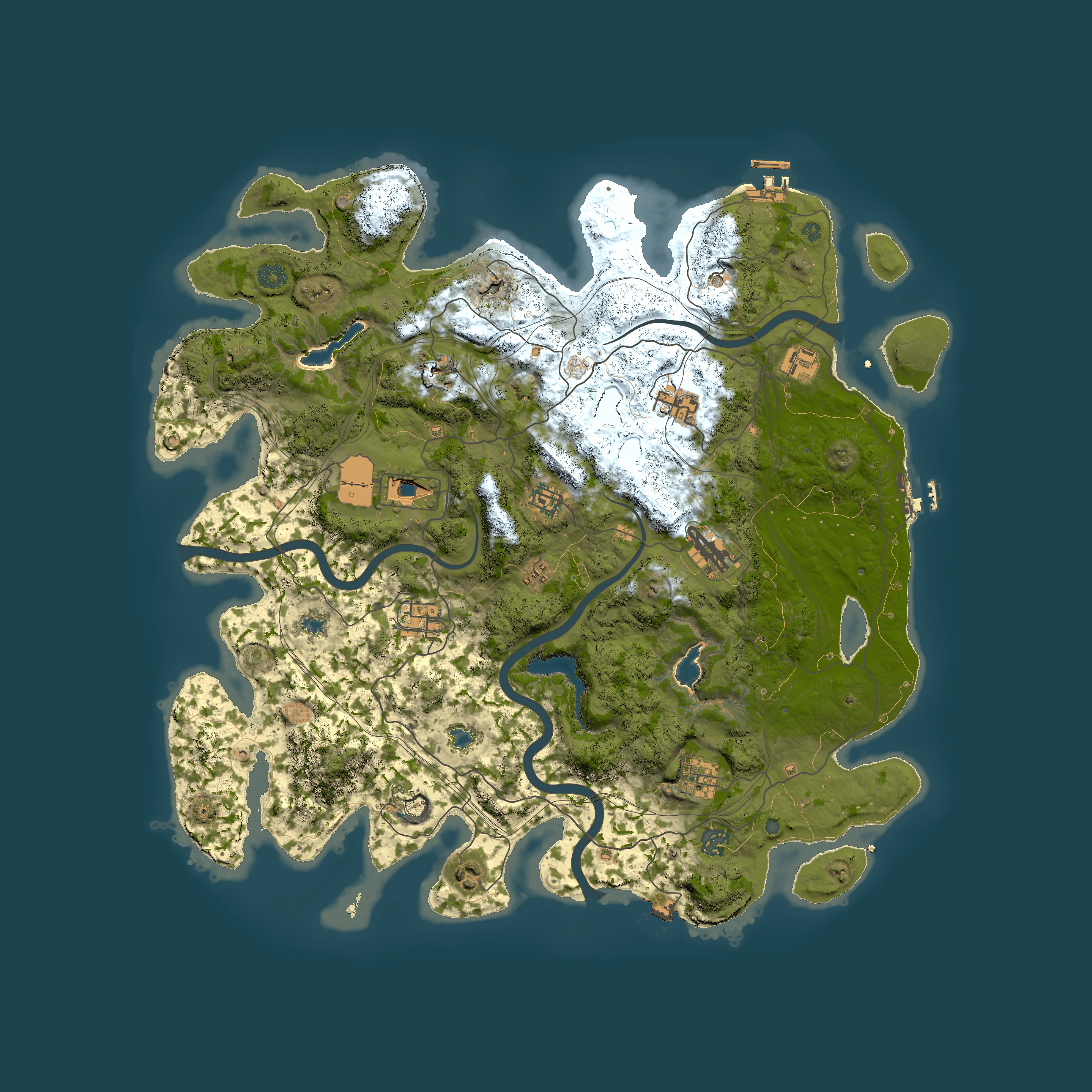 Full top-down render of Rust map seed 1634567497, 4500x4500m