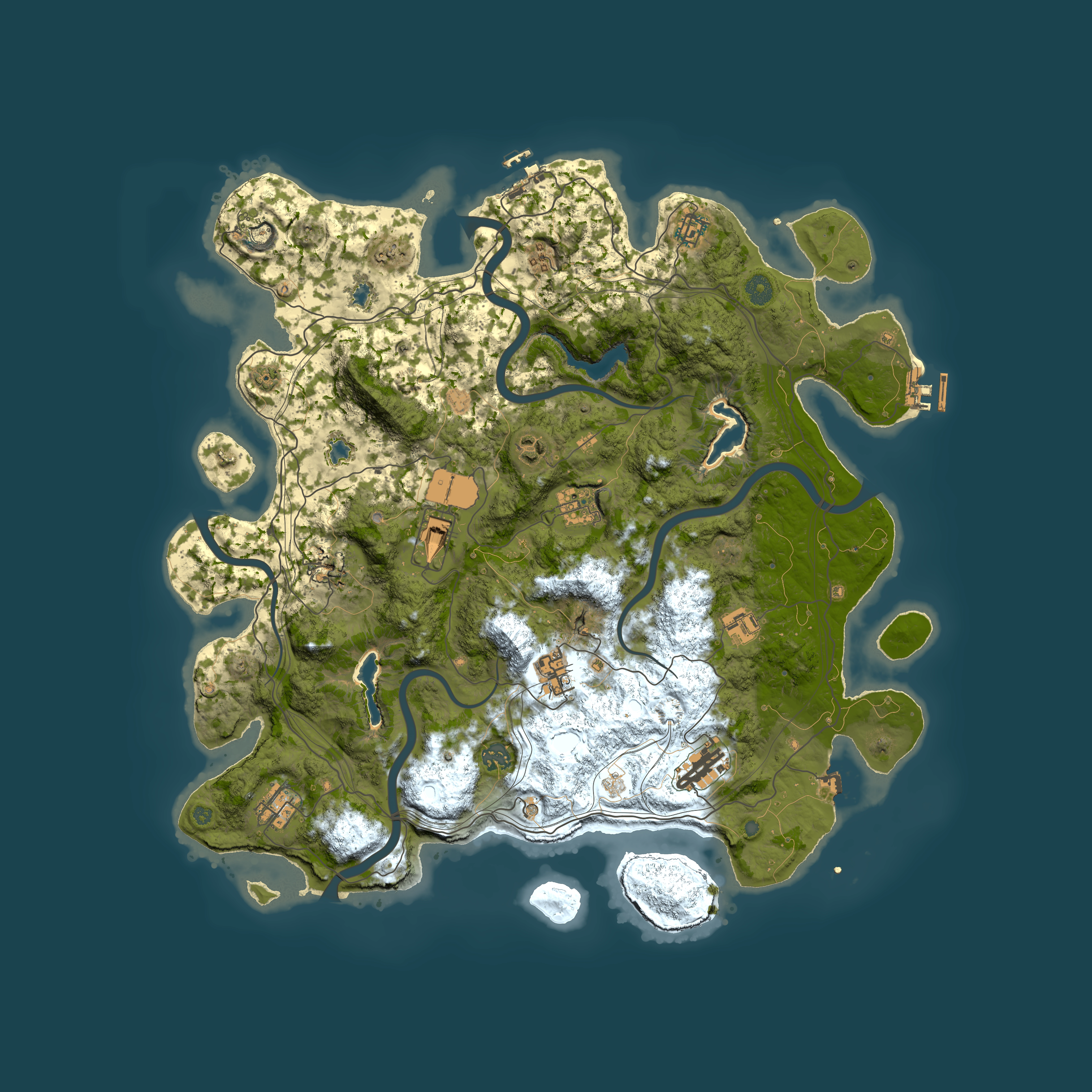 Full top-down render of Rust map seed 983004996, 4550x4550m