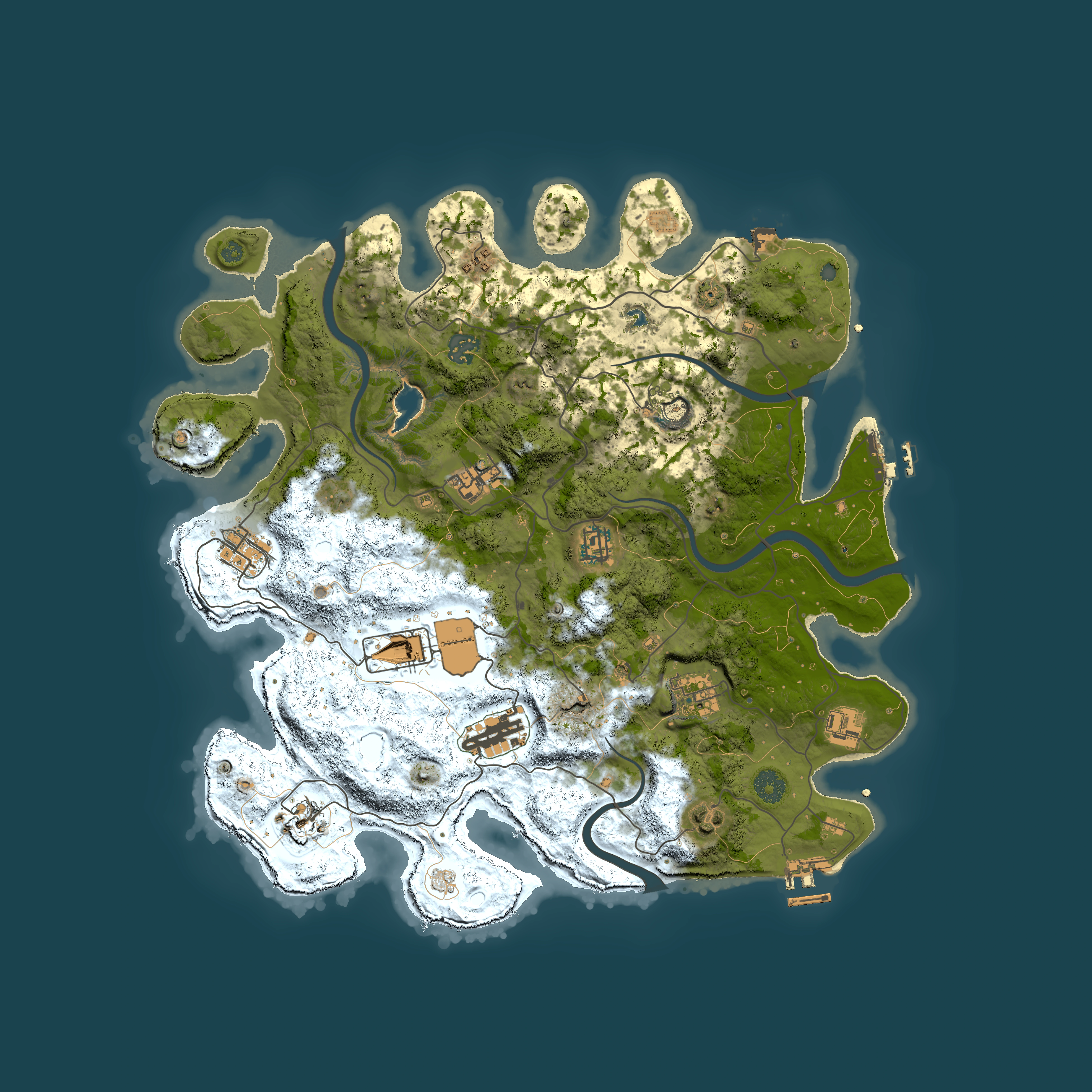 Full top-down render of Rust map seed 753739668, 4000x4000m