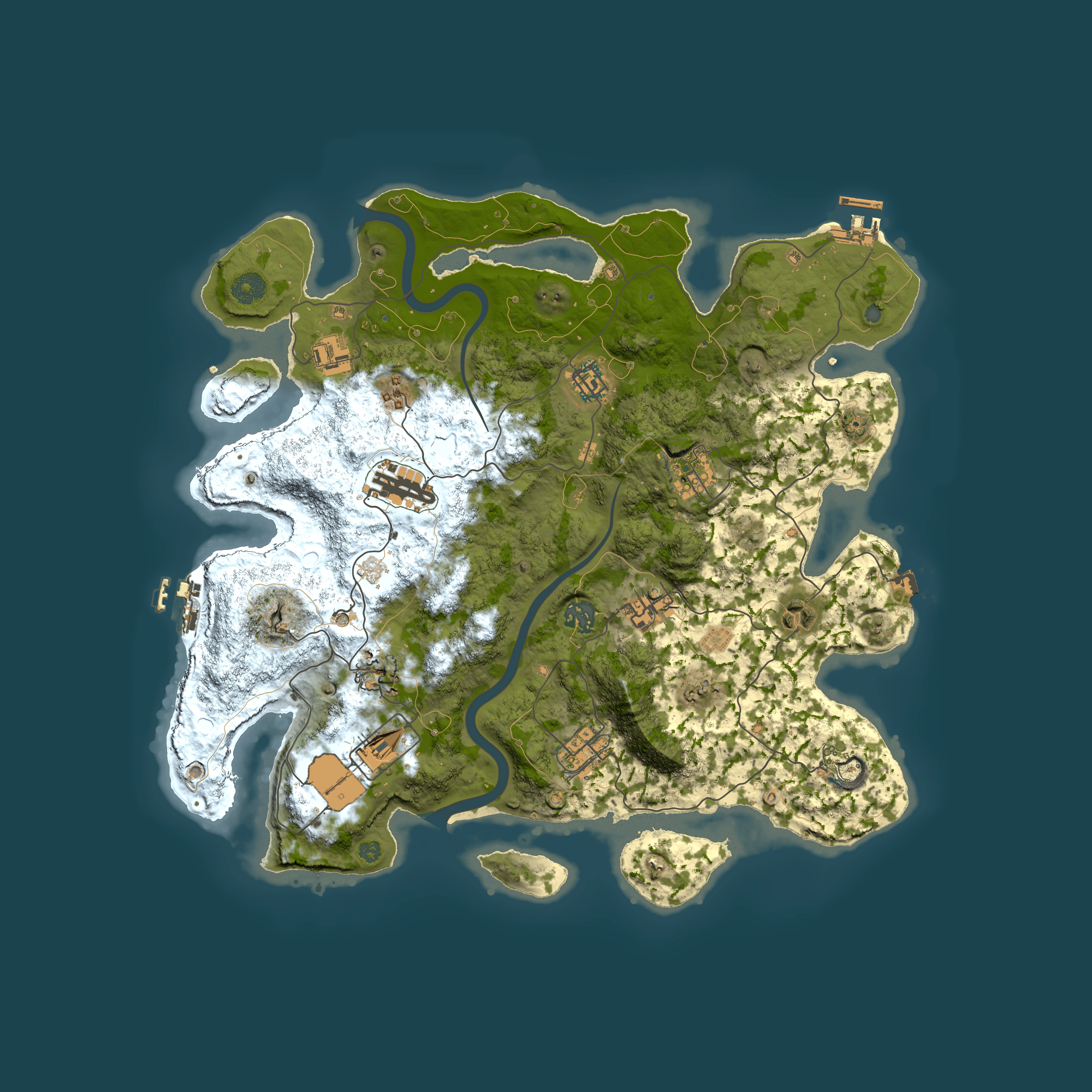 Full top-down render of Rust map seed 2998314, 3900x3900m