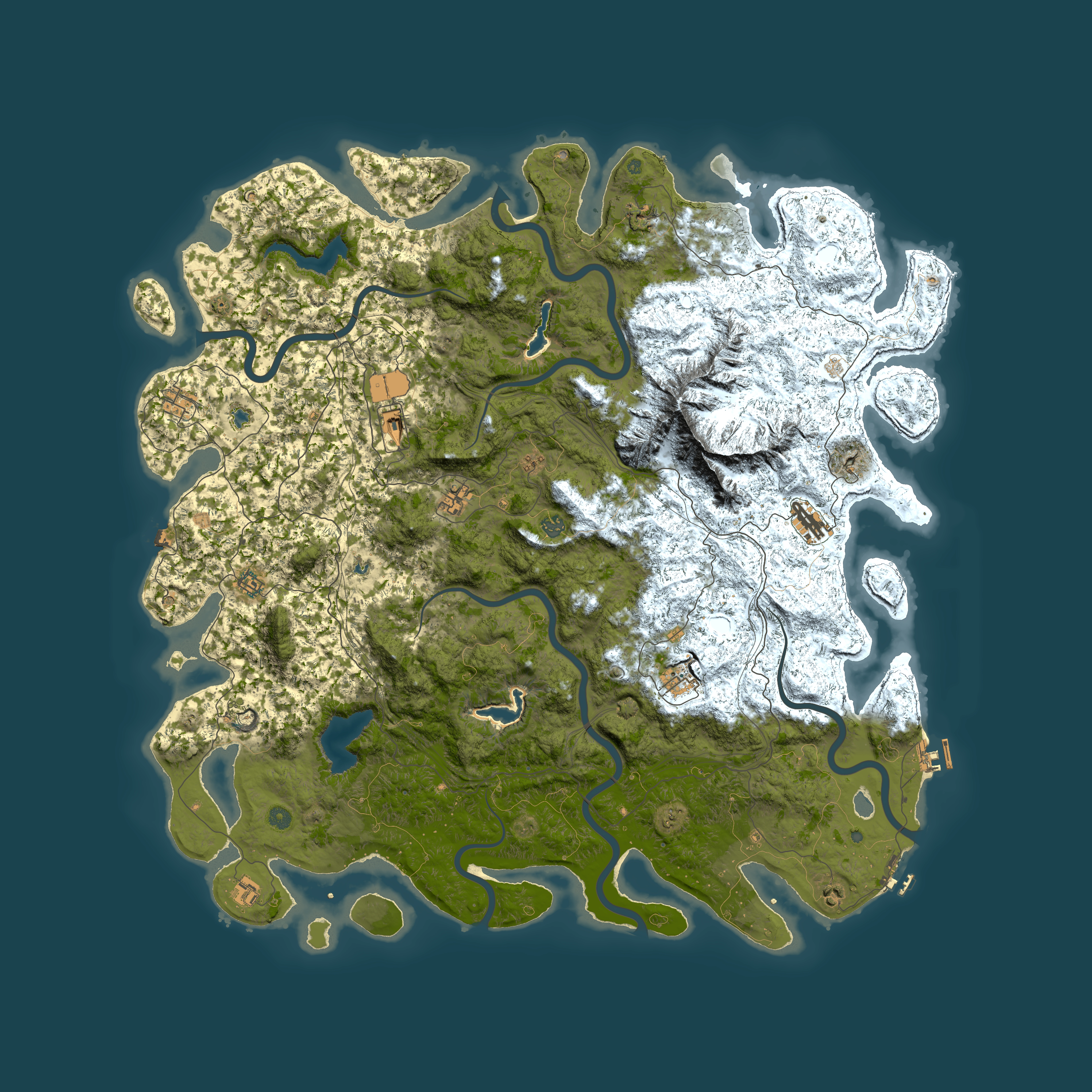 Full top-down render of Rust map seed 1243932319, 5850x5850m