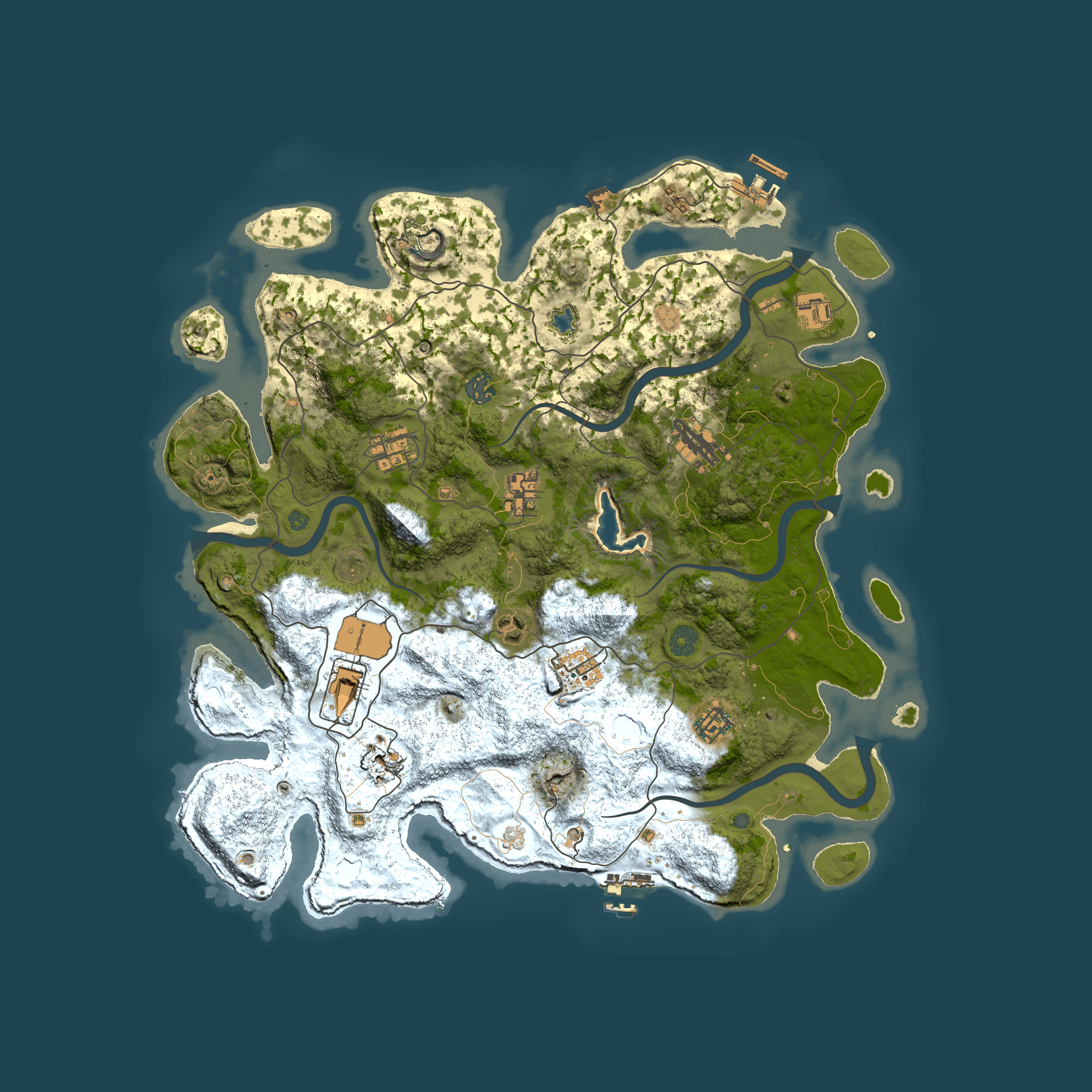 Full top-down render of Rust map seed 350823984, 4200x4200m