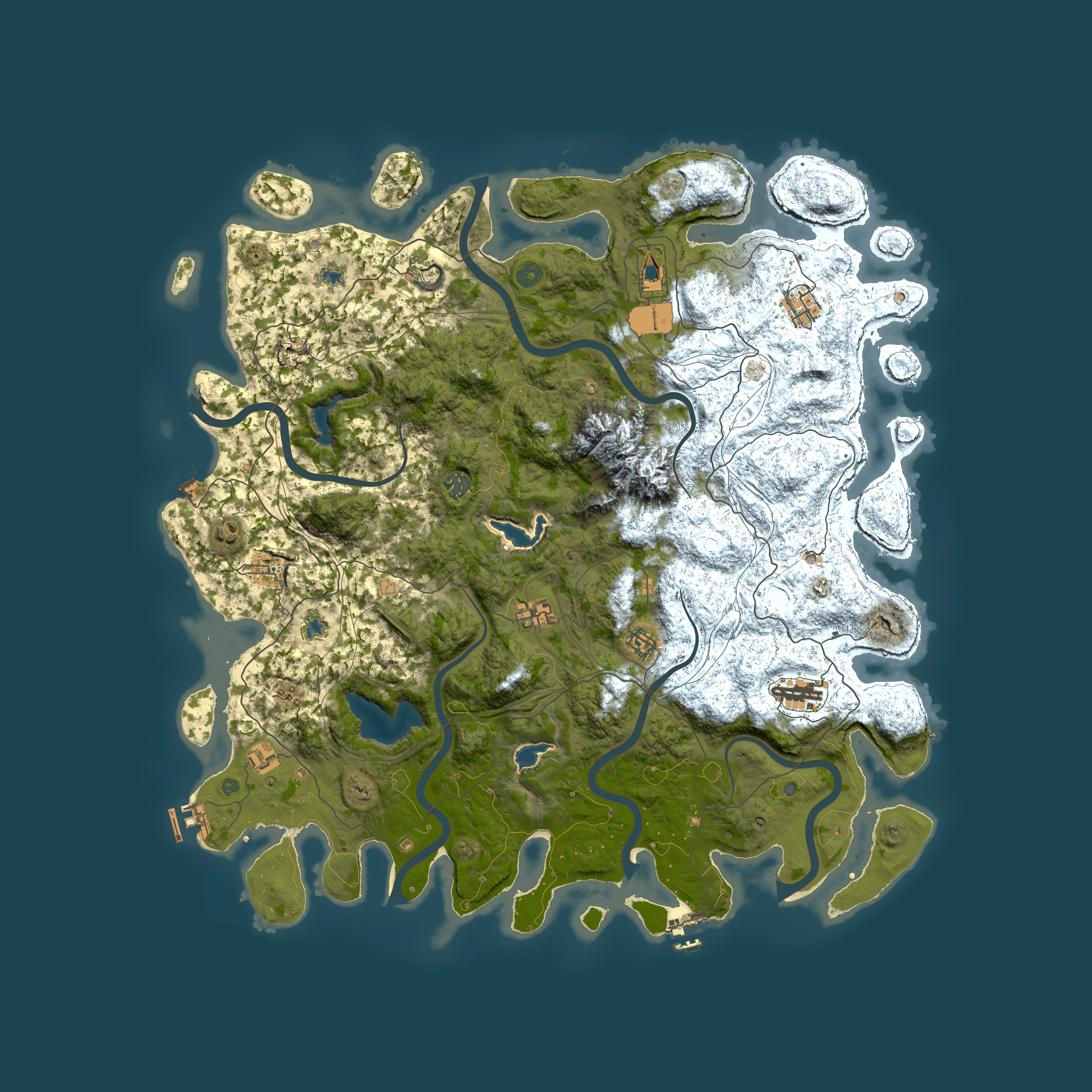 Full top-down render of Rust map seed 1621758522, 5150x5150m