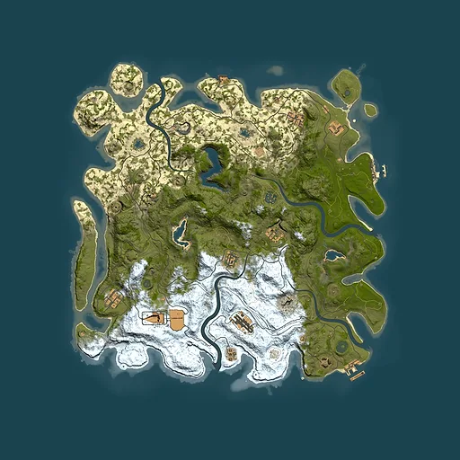 Rust map seed 638863309, 4500x4500m top-down preview