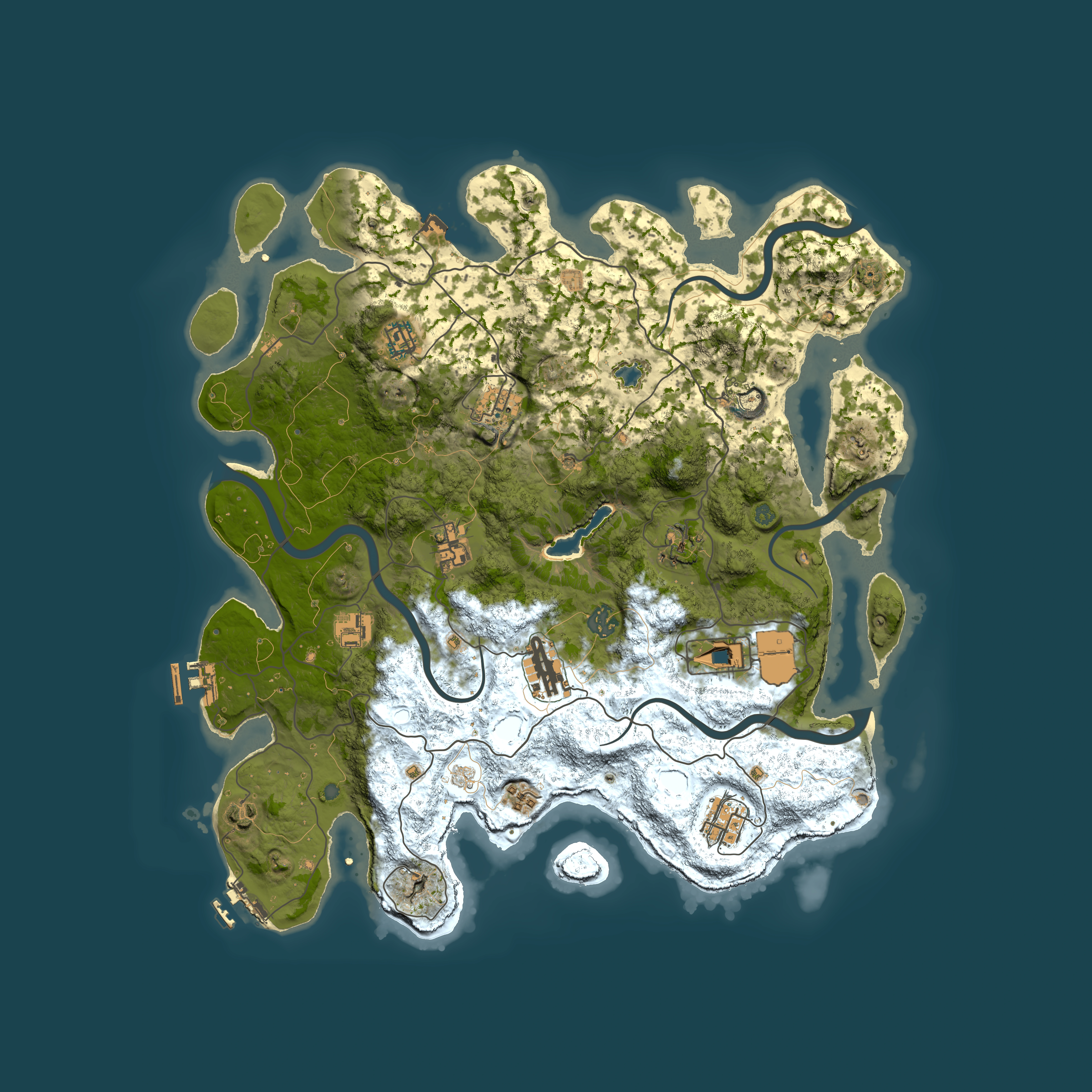 Full top-down render of Rust map seed 1908418268, 4150x4150m
