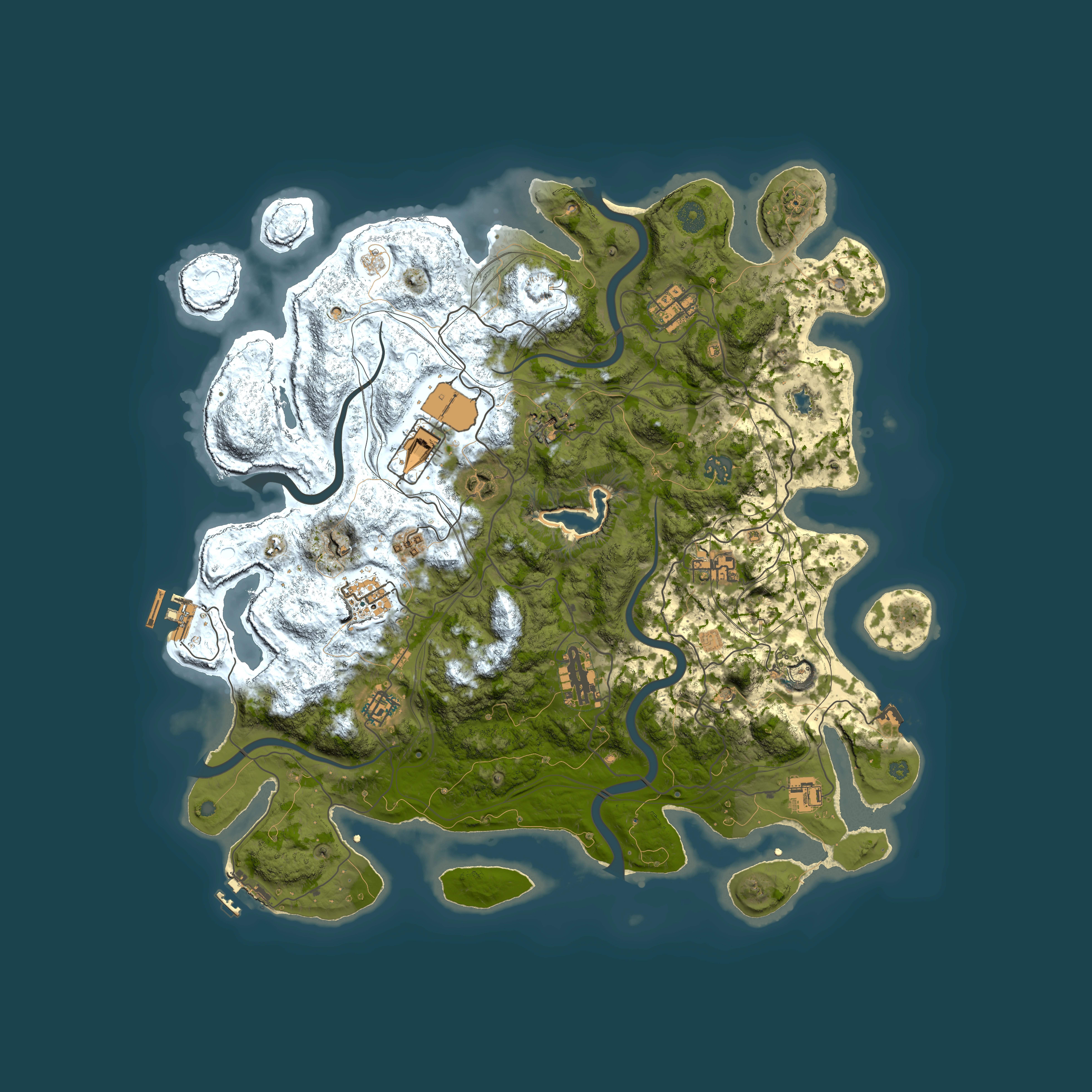 Full top-down render of Rust map seed 536471684, 4300x4300m