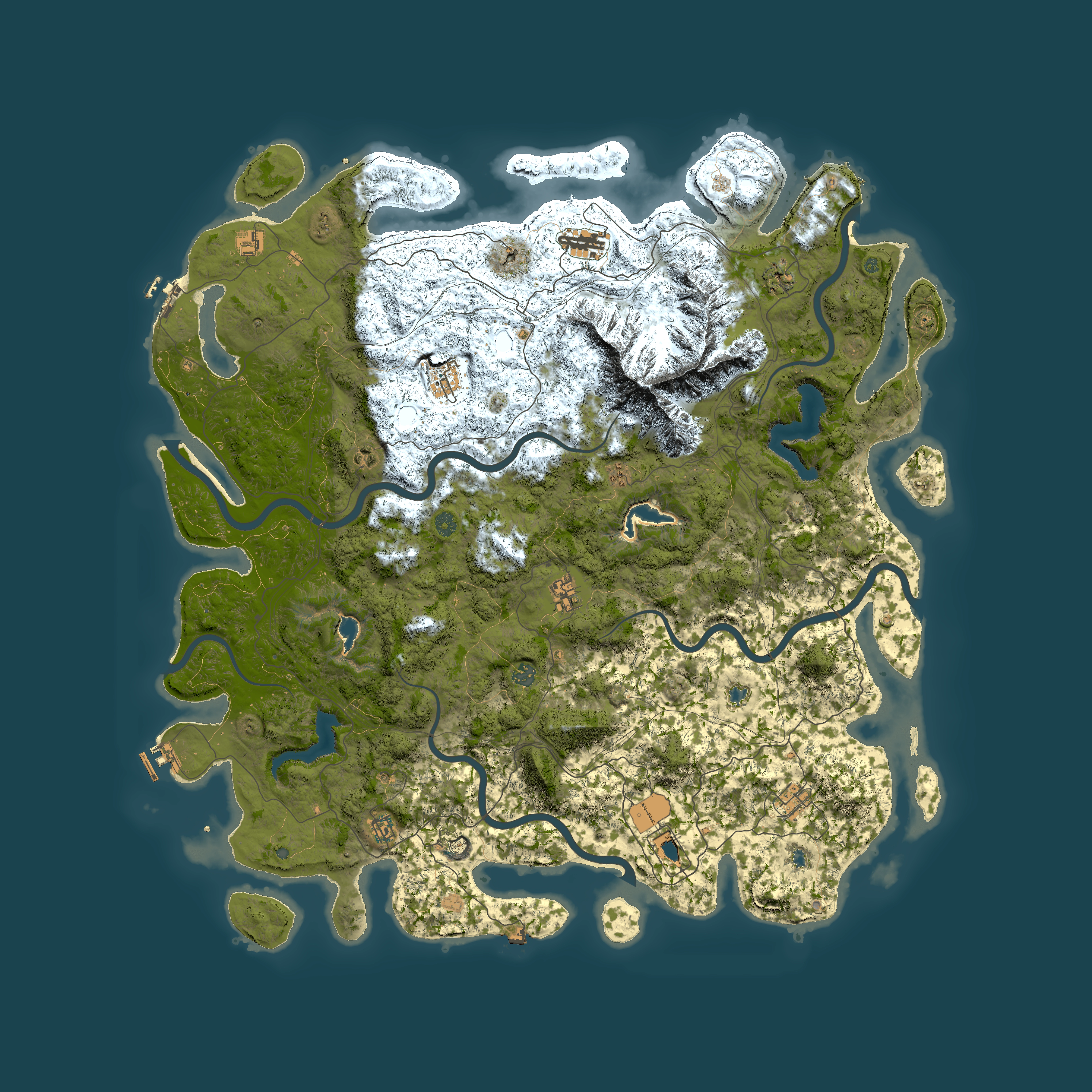 Full top-down render of Rust map seed 1237300857, 5700x5700m