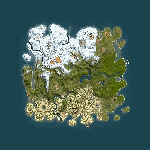 Rust map seed 1099833600, 4500x4500m top-down preview