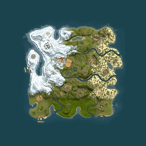 Rust map seed 47722615, 3650x3650m top-down preview