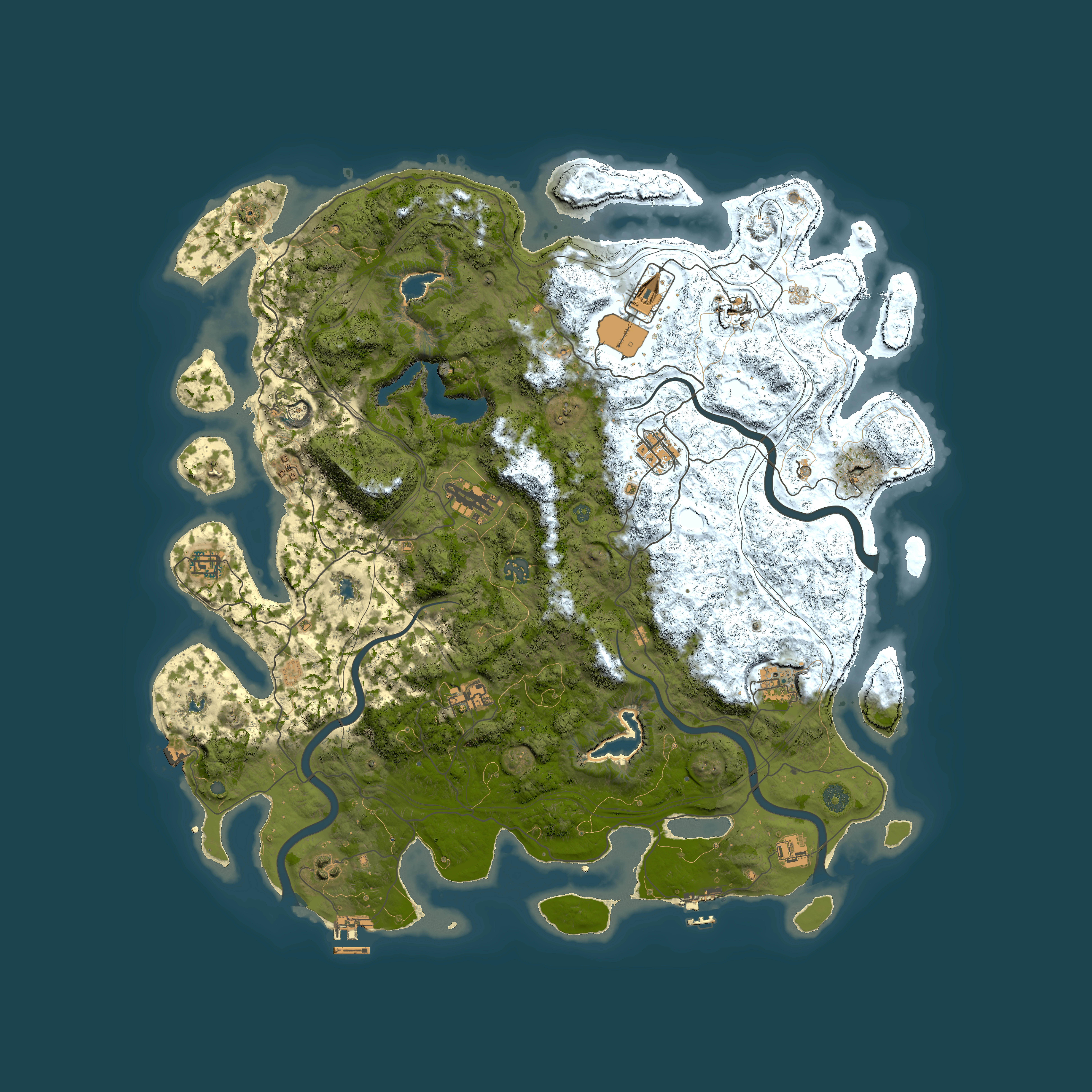 Full top-down render of Rust map seed 1303470220, 4800x4800m