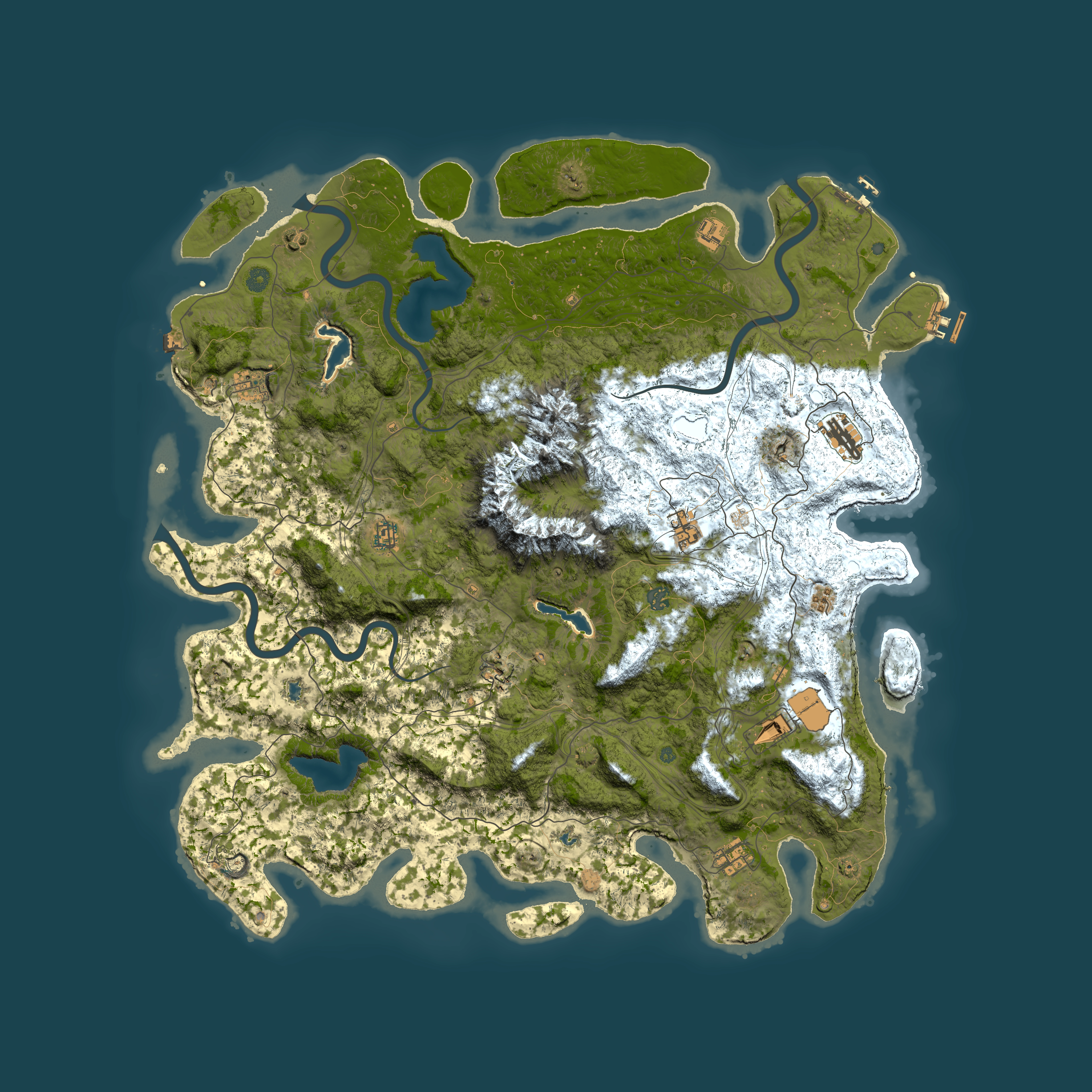 Full top-down render of Rust map seed 492755657, 5400x5400m