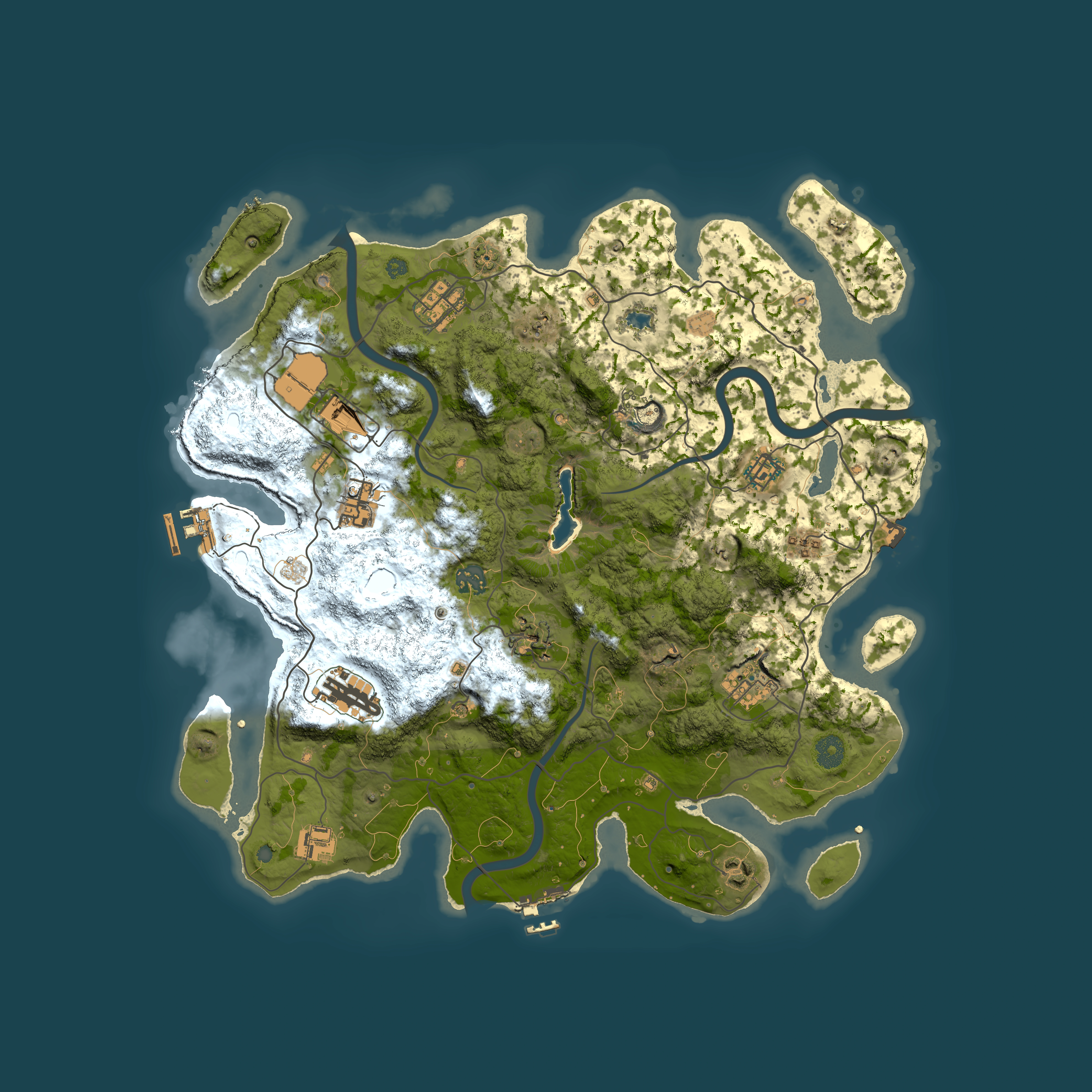 Full top-down render of Rust map seed 1680294268, 4000x4000m