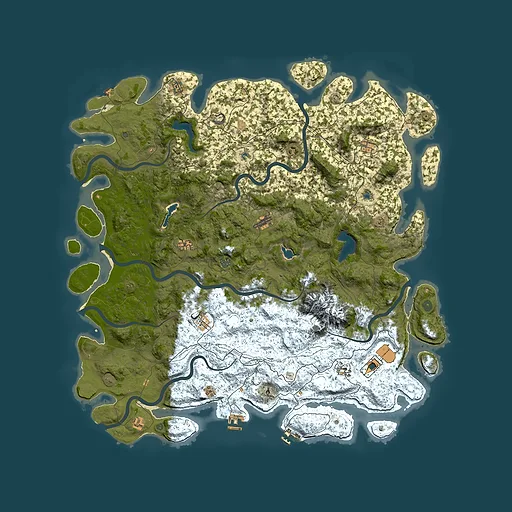Rust map seed 1625971421, 5850x5850m top-down preview
