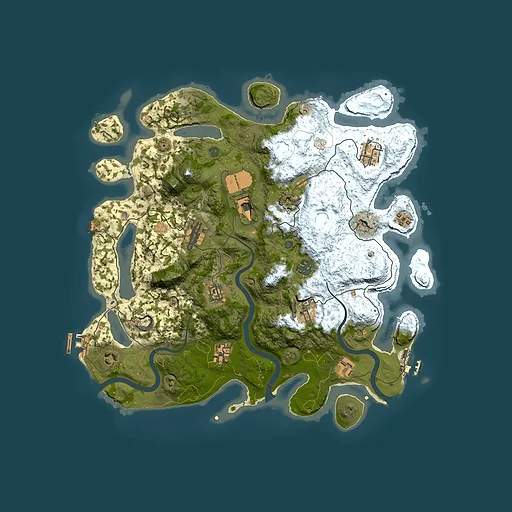 Rust map seed 285844642, 3850x3850m top-down preview